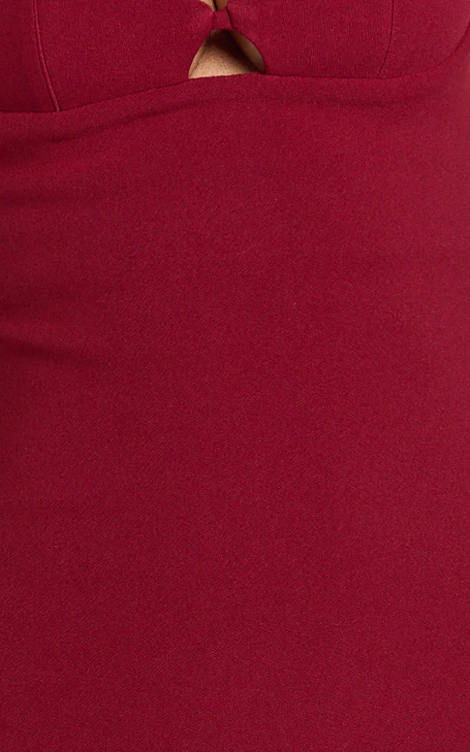 Isabelle Midi Dress - Cut Out Low Back Column Dress in Wine
