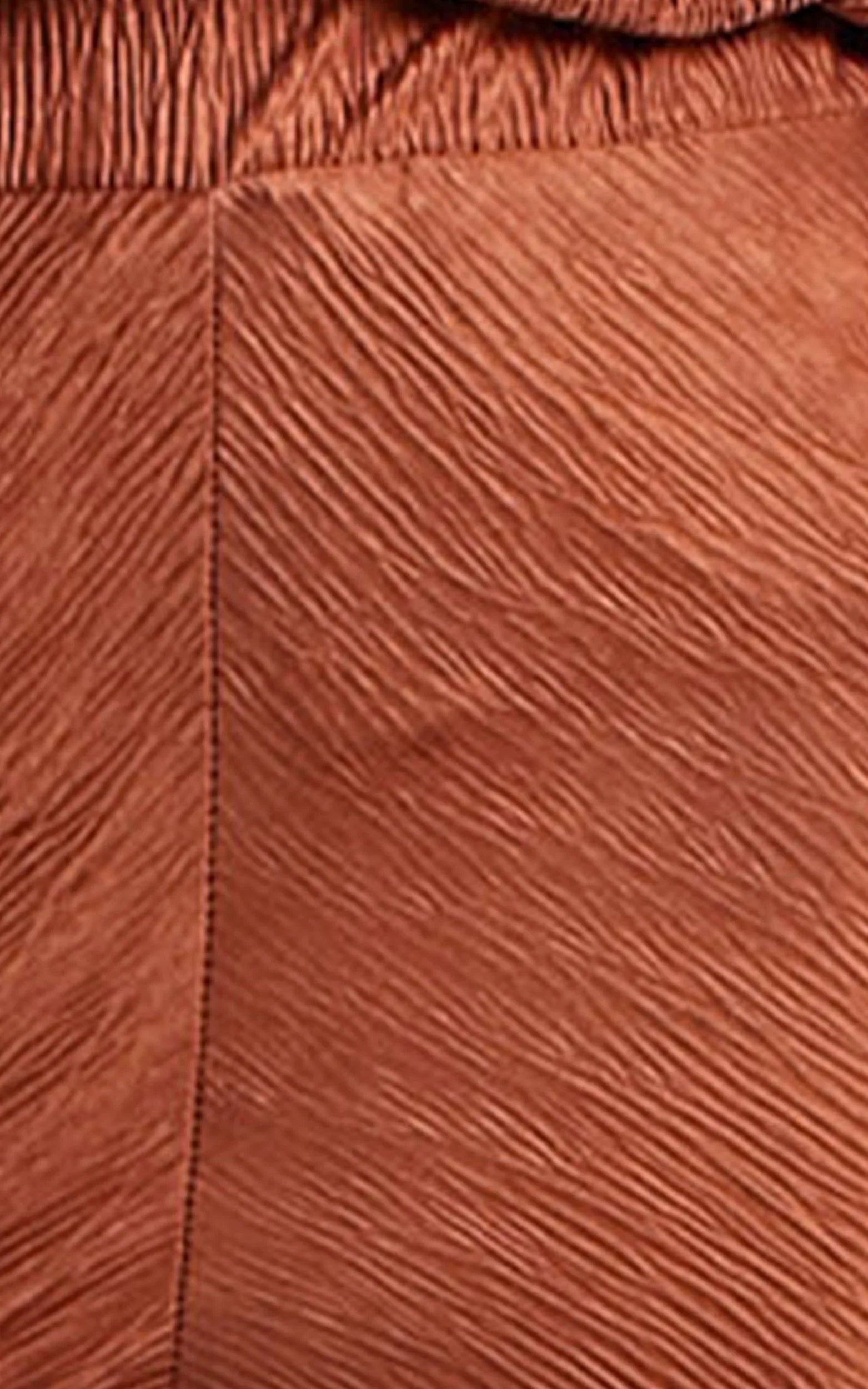 Rosamund Pants - High Waisted Crinkle Flared Pants in Clay