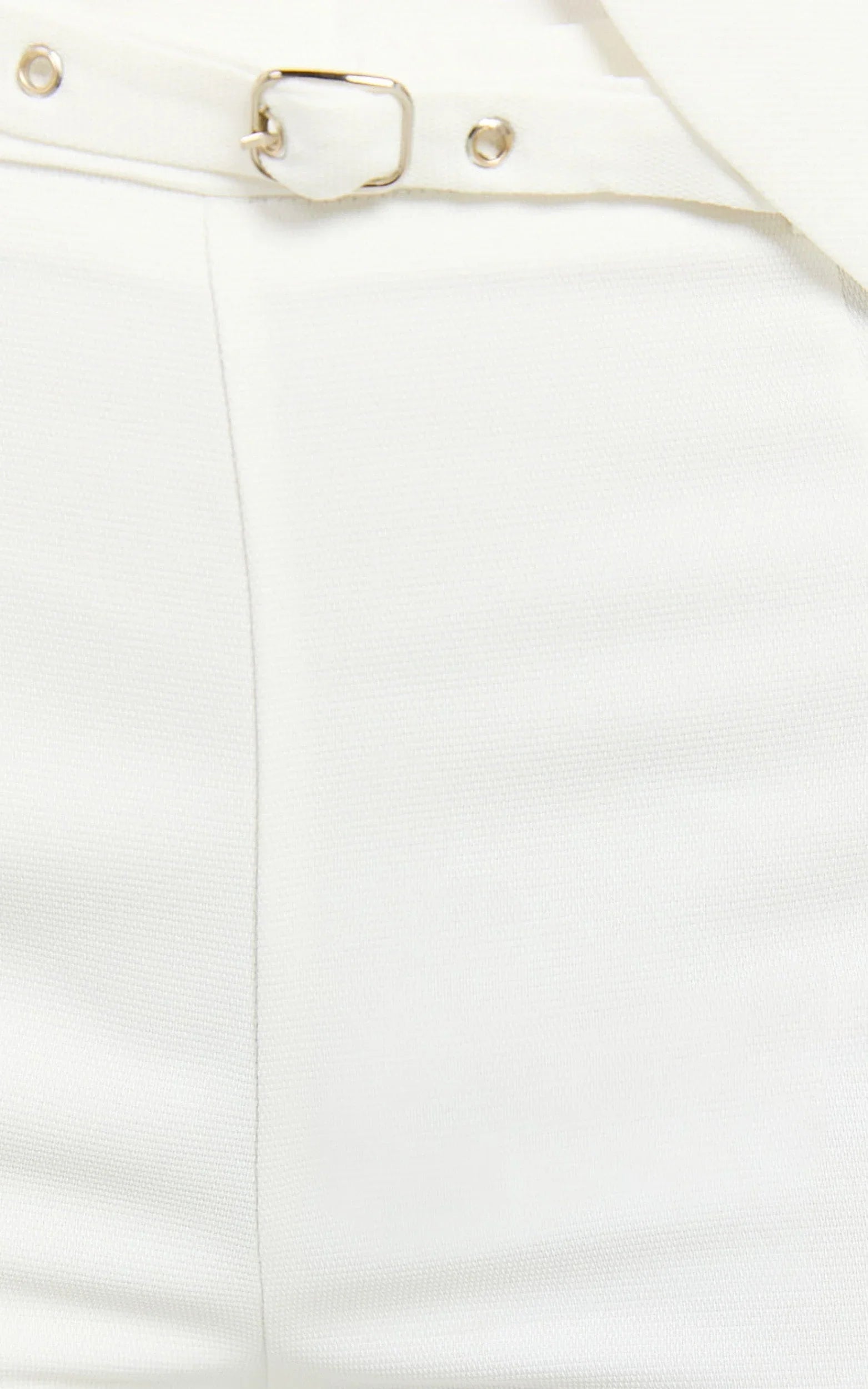 Romeo Pants - Straight Leg Mid Waist Tailored Pants in White