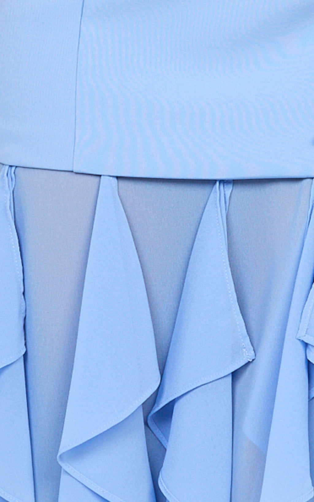 Selani Maxi Dress - Strapless Bodice Ruffle Hem Dress in Sky Blue