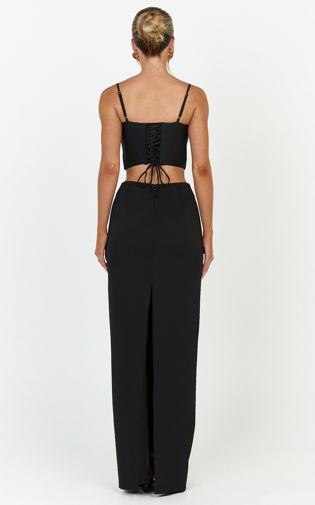 Marais Top - Lace Up Back Corset Top in Black