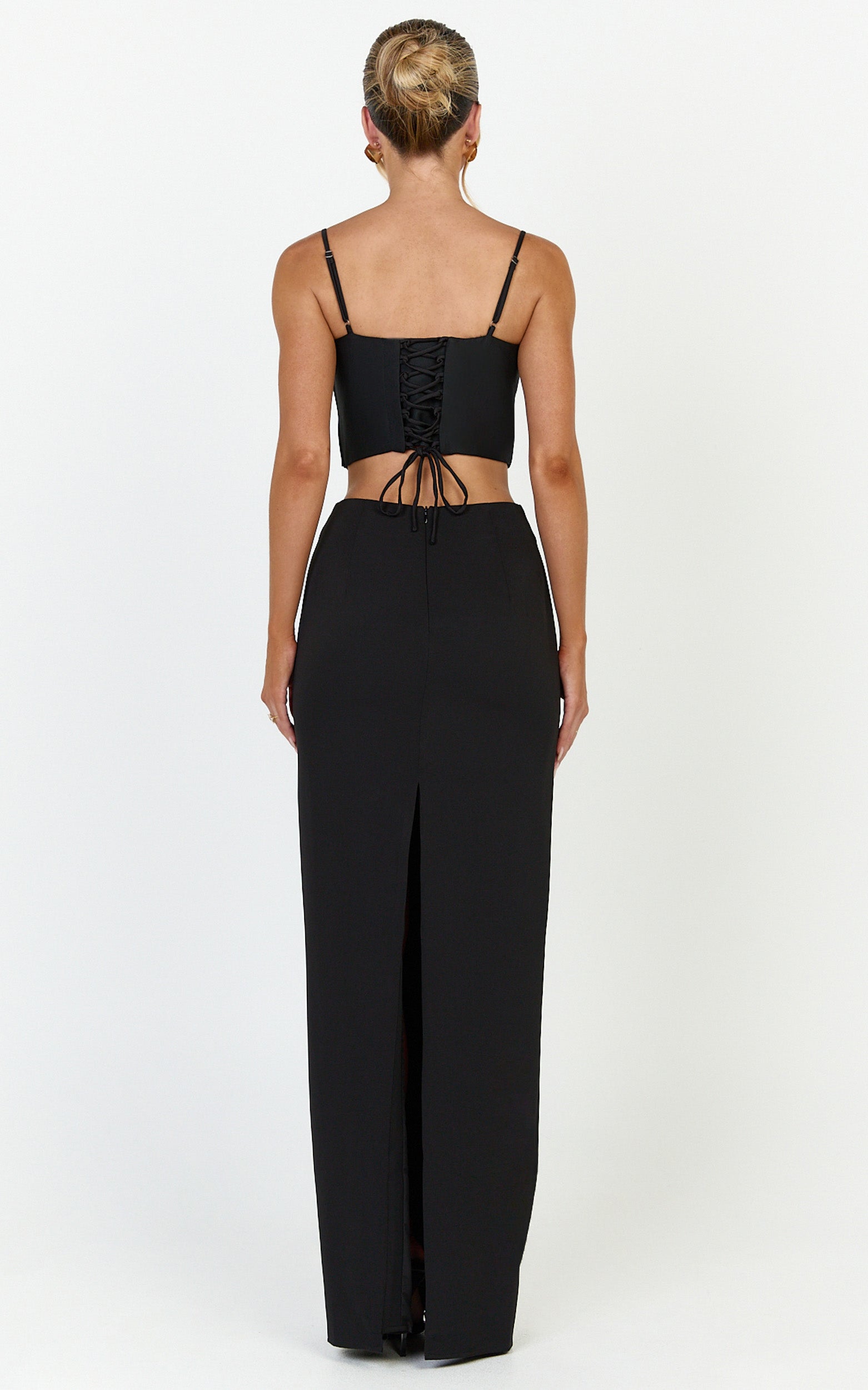 Marais Top - Lace Up Back Corset Top in Black
