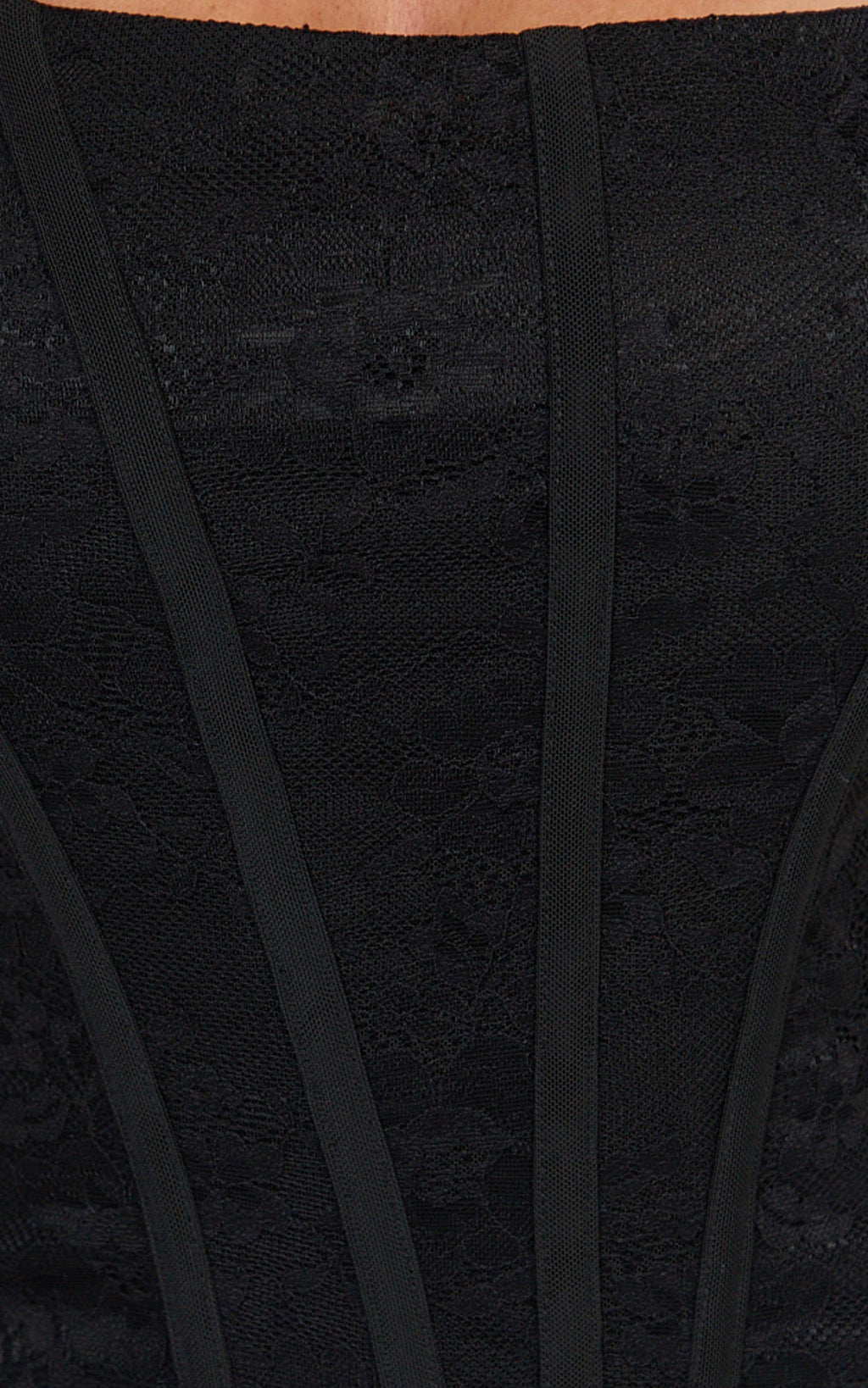 Colette Top - Strapless Lace Corset Top in Black