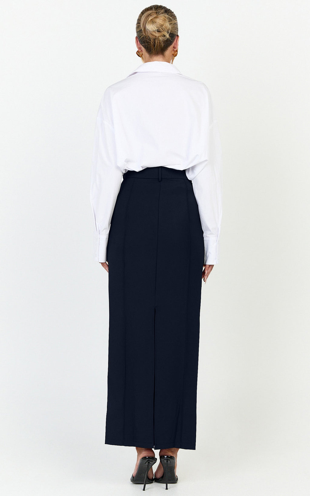 Stella Maxi Skirt - High Waisted Pencil Skirt in Navy