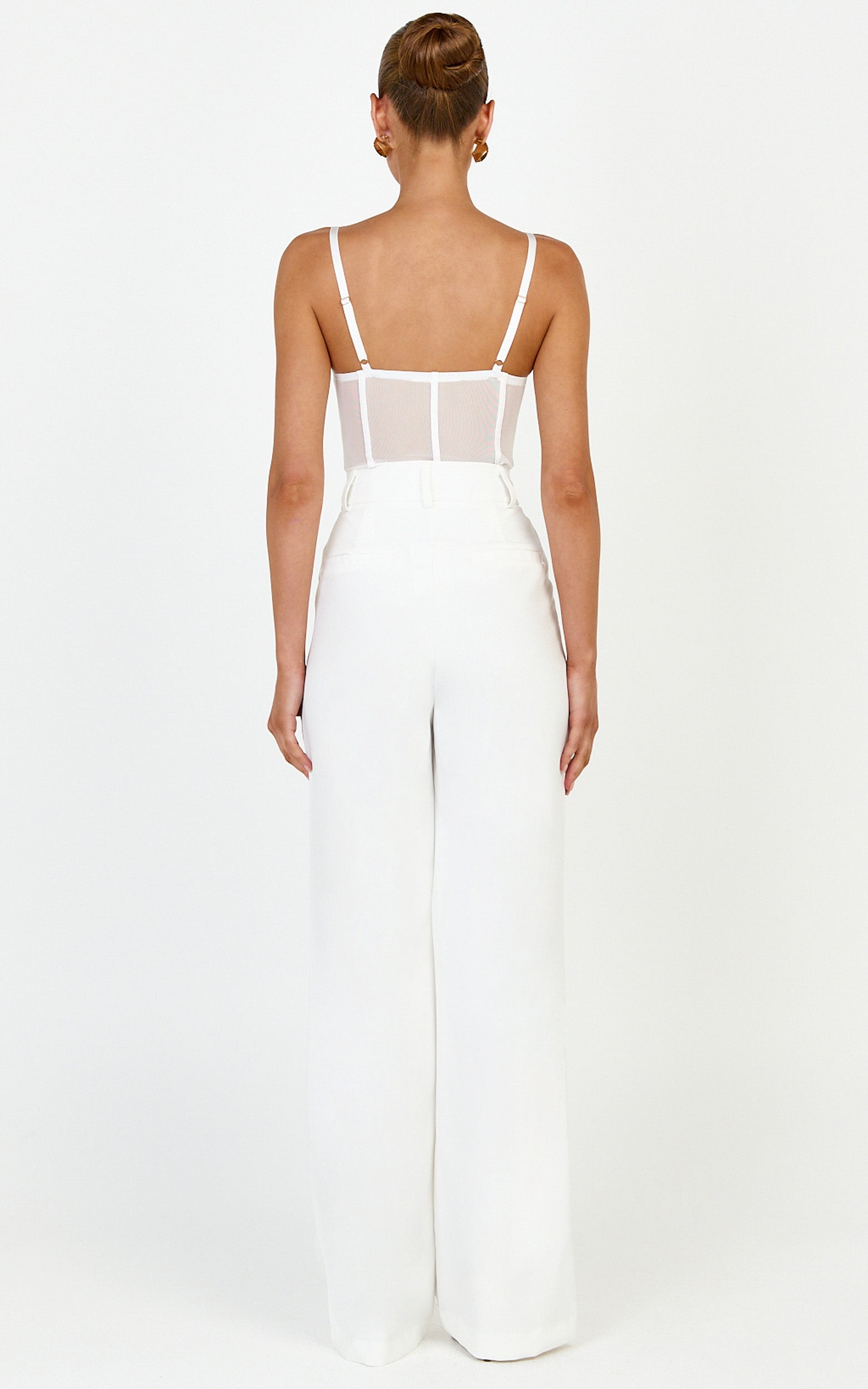 Iris Bodysuit - Corset Lace Bodysuit in Cream