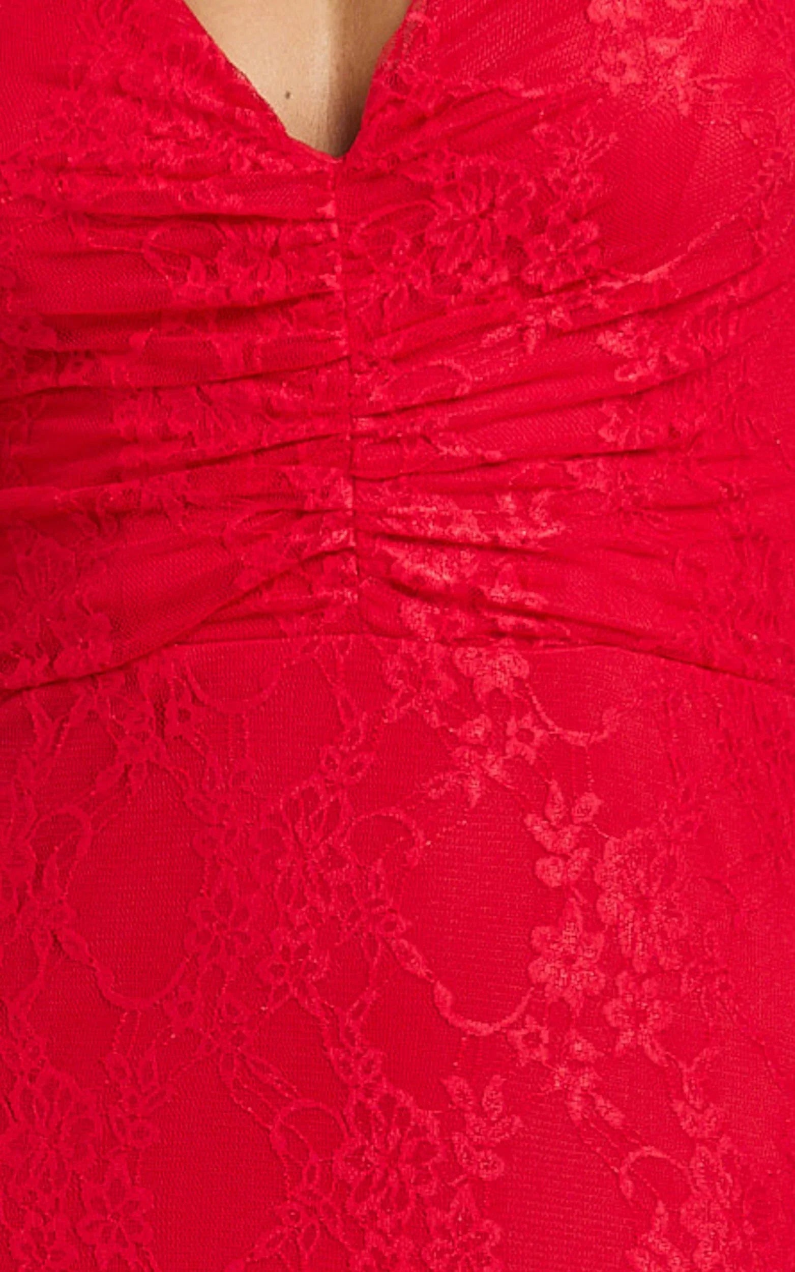 Hance Midi Dress - neck Lace Open Back Dress in Red