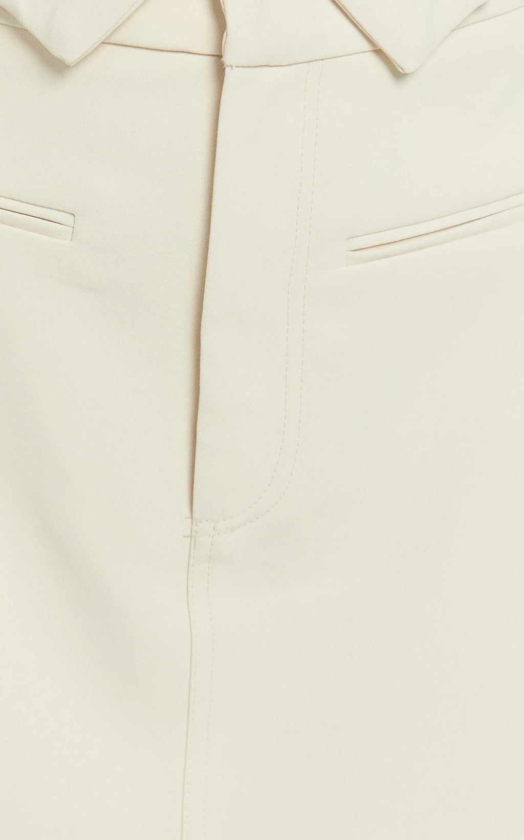 Lalisa Mini Skirt - High Waist Tailored Skirt in Stone