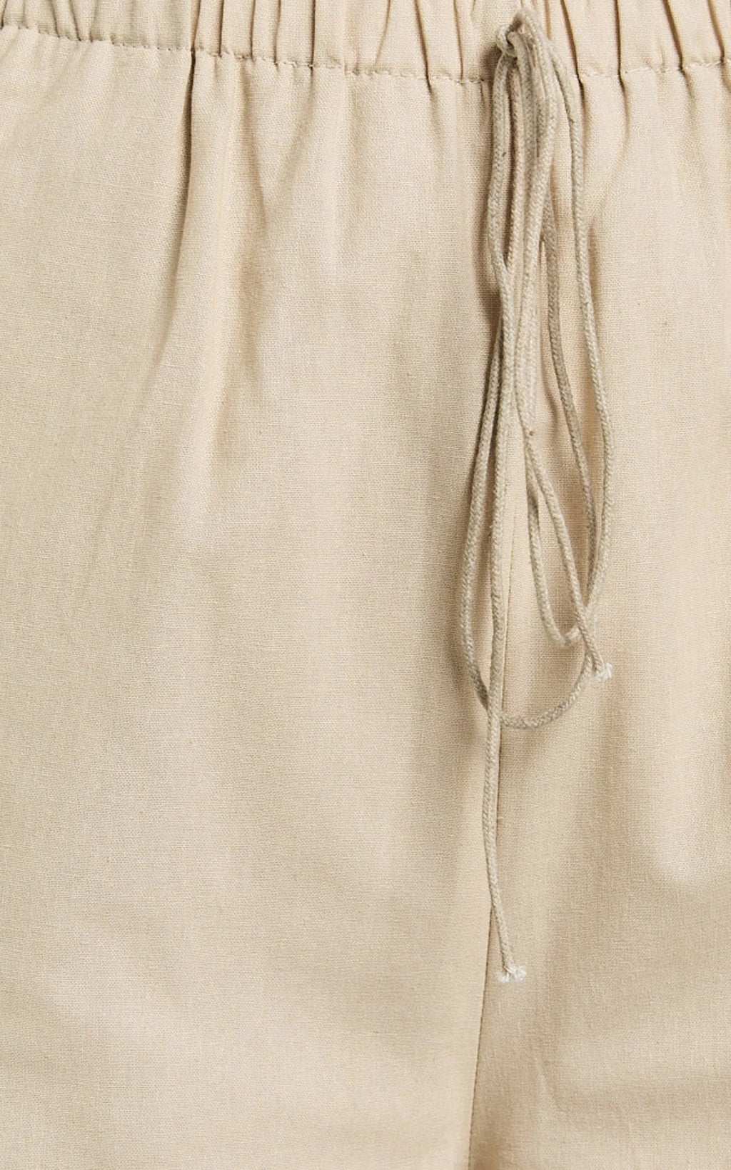 Abbey Pants - Wide Leg Drawstring Linen Look Pants in Natural