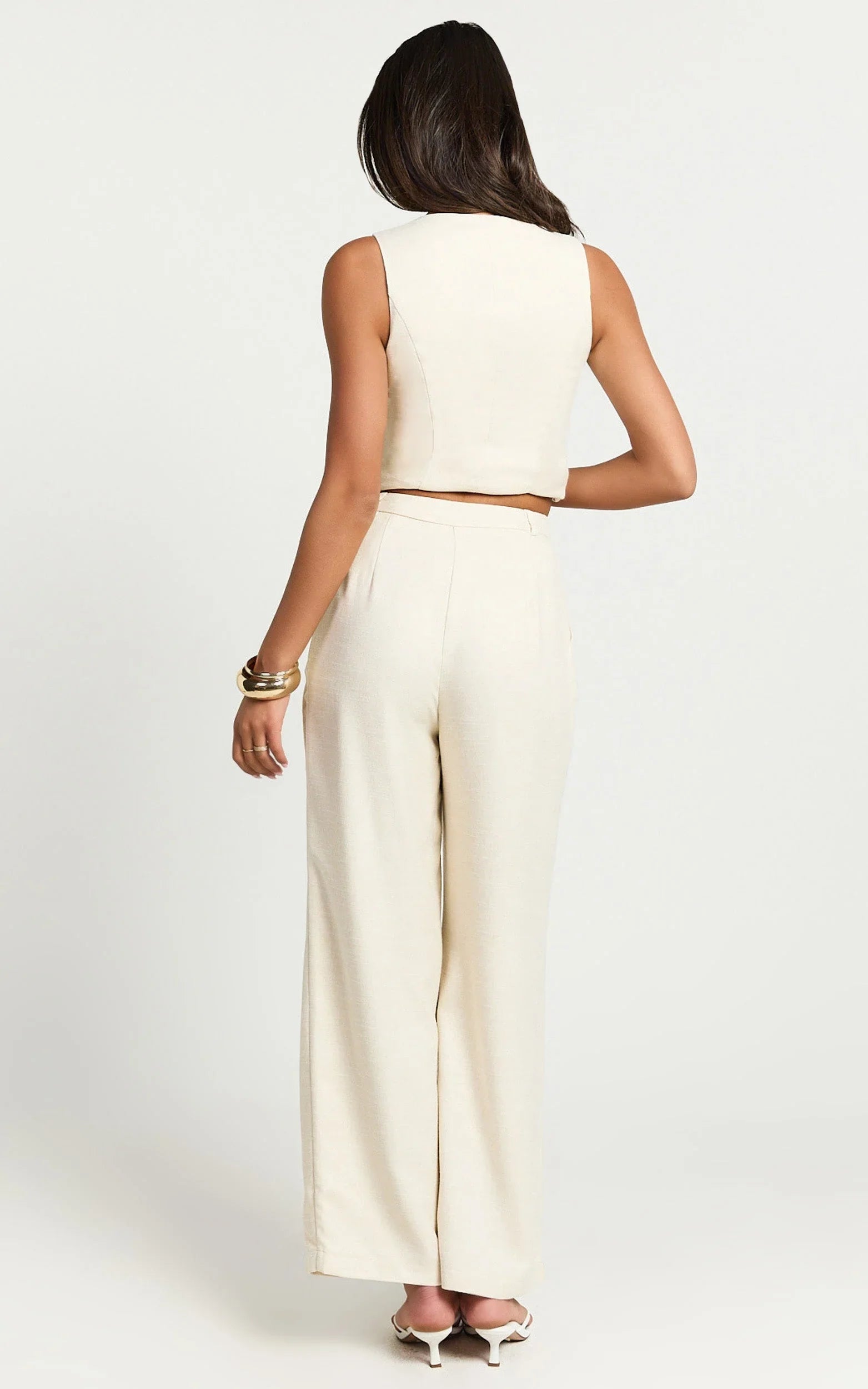 Andie Pants - High Waist Tailored Pants in Cream