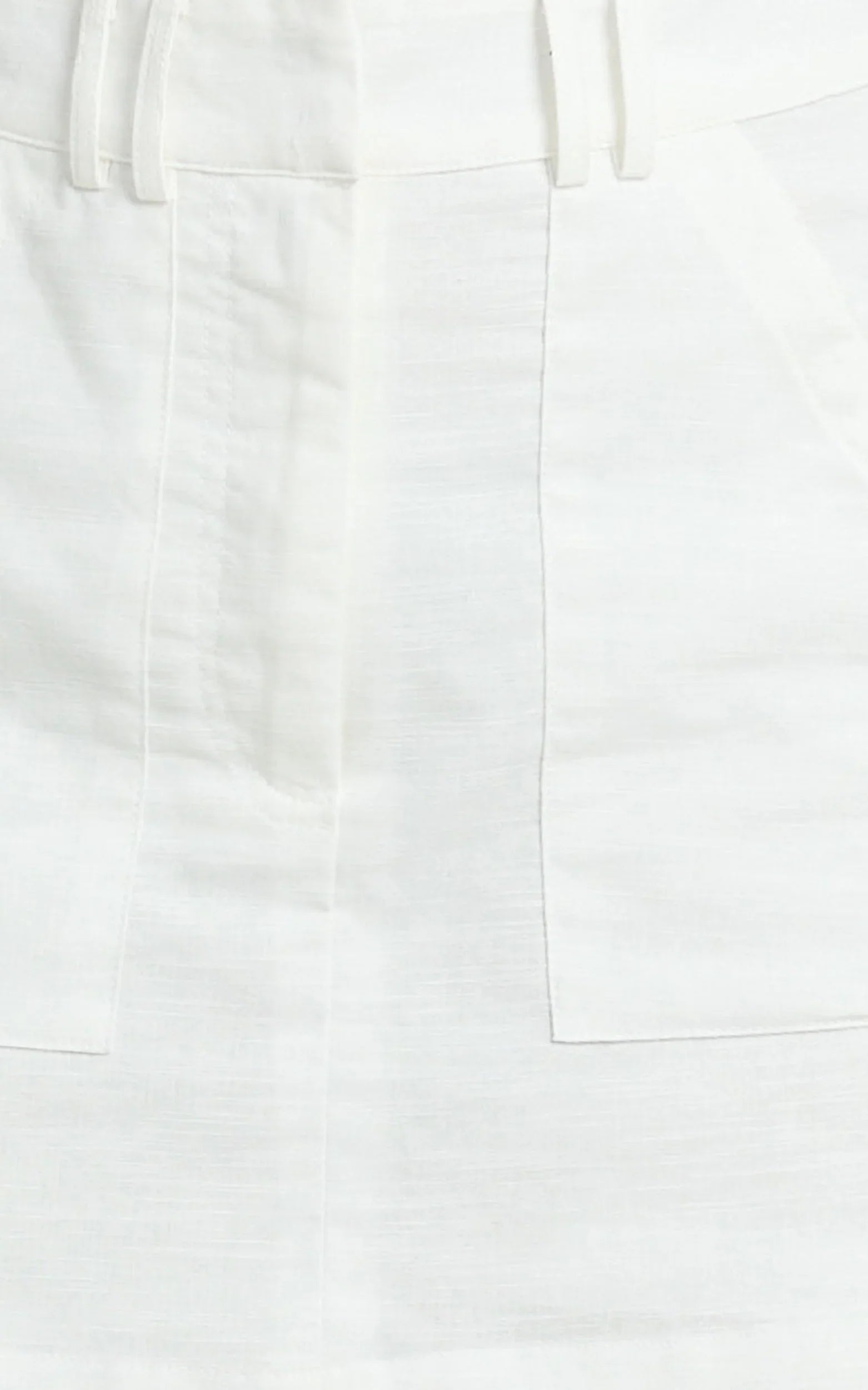 Dream Linen Blend Skort - High Waisted A Line Skort in Off White