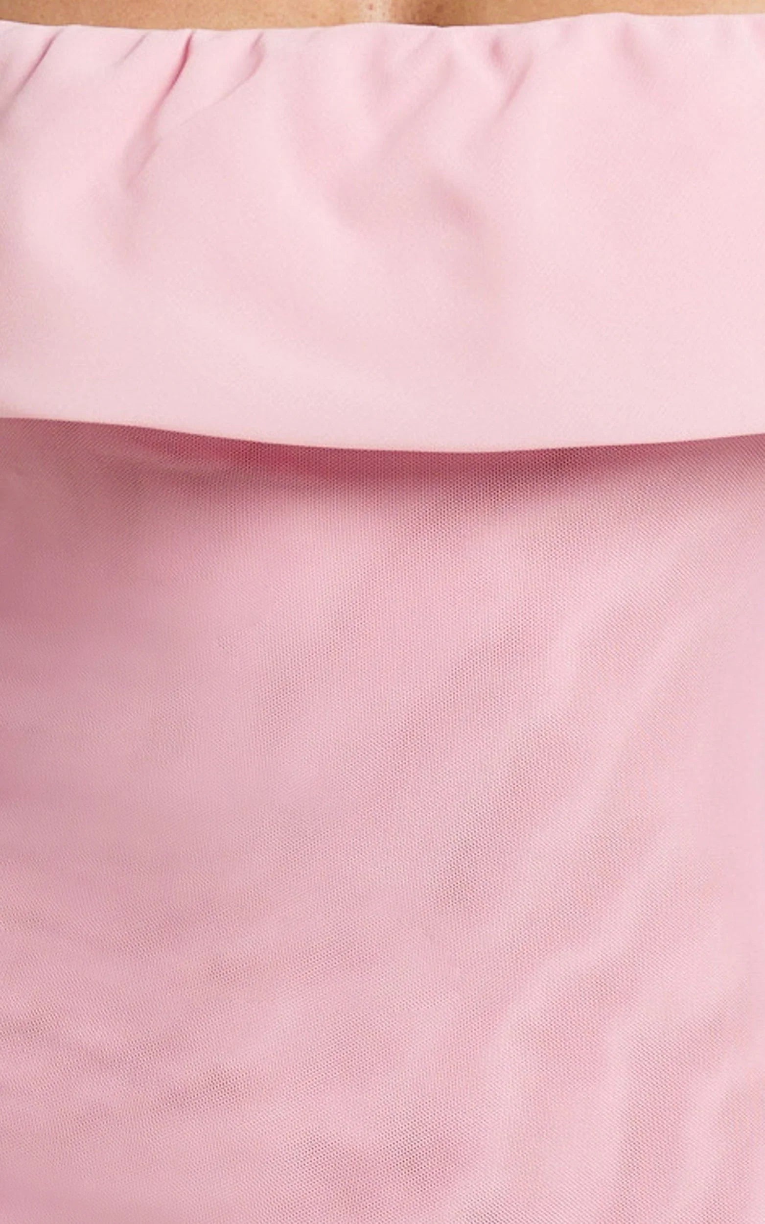 Mirabella Maxi Dress - Off Shoulder Asymmetrical Ruffle Split Dress in Blush