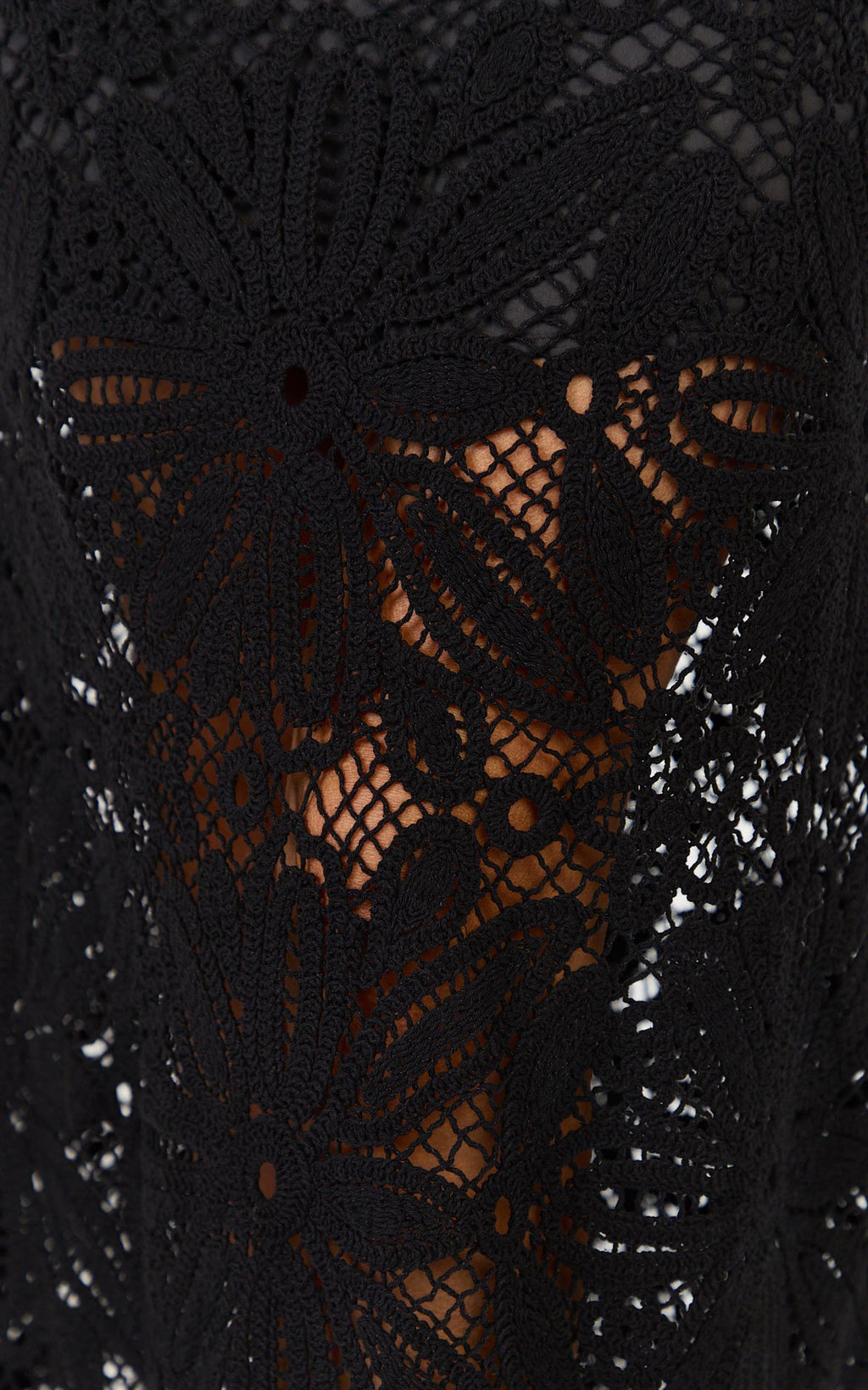 Charlene Maxi Skirt - Crochet Fit And Flare Skirt in Black