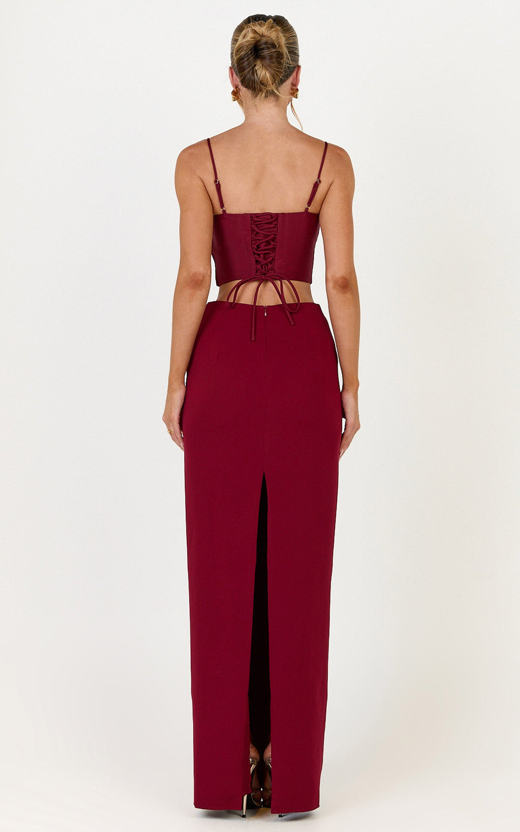 Marais Maxi Skirt - Column Skirt in Wine