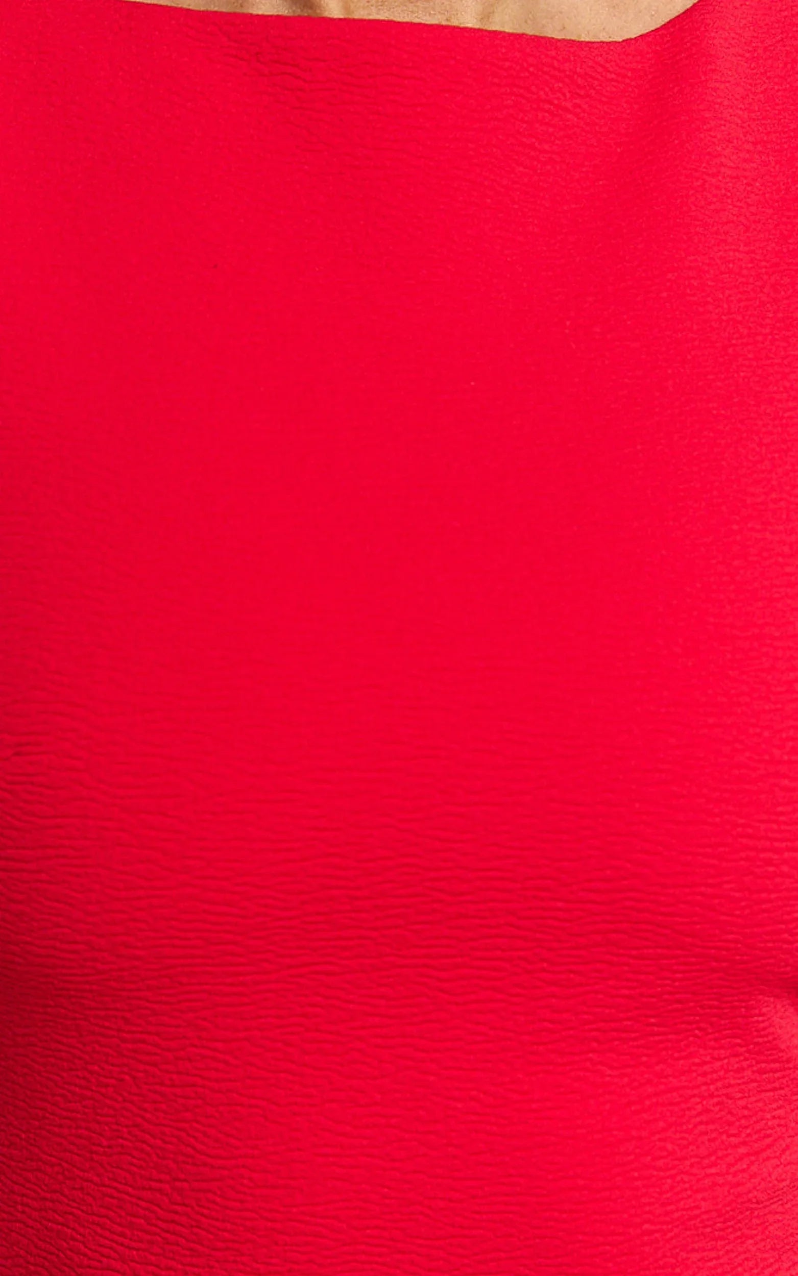 Luiza Midi Dress - Ruffle Hem Corset Back Dress in Red