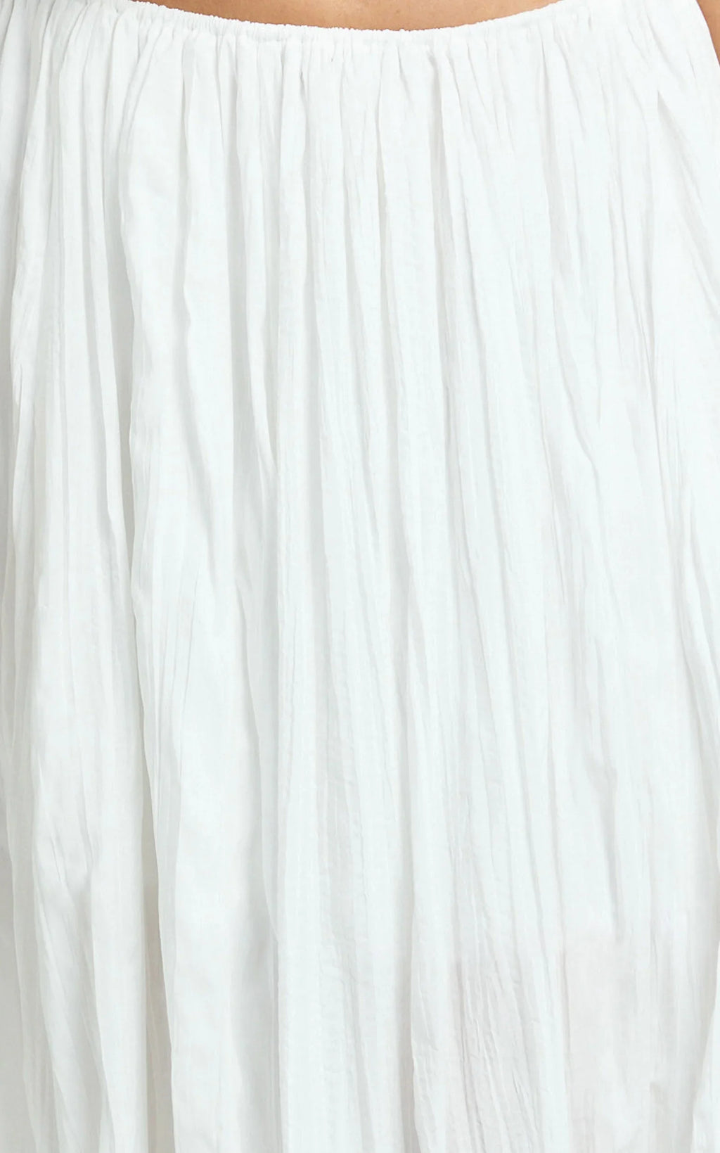 Heidi Maxi Skirt - Elastic Waist Side Split Skirt in White