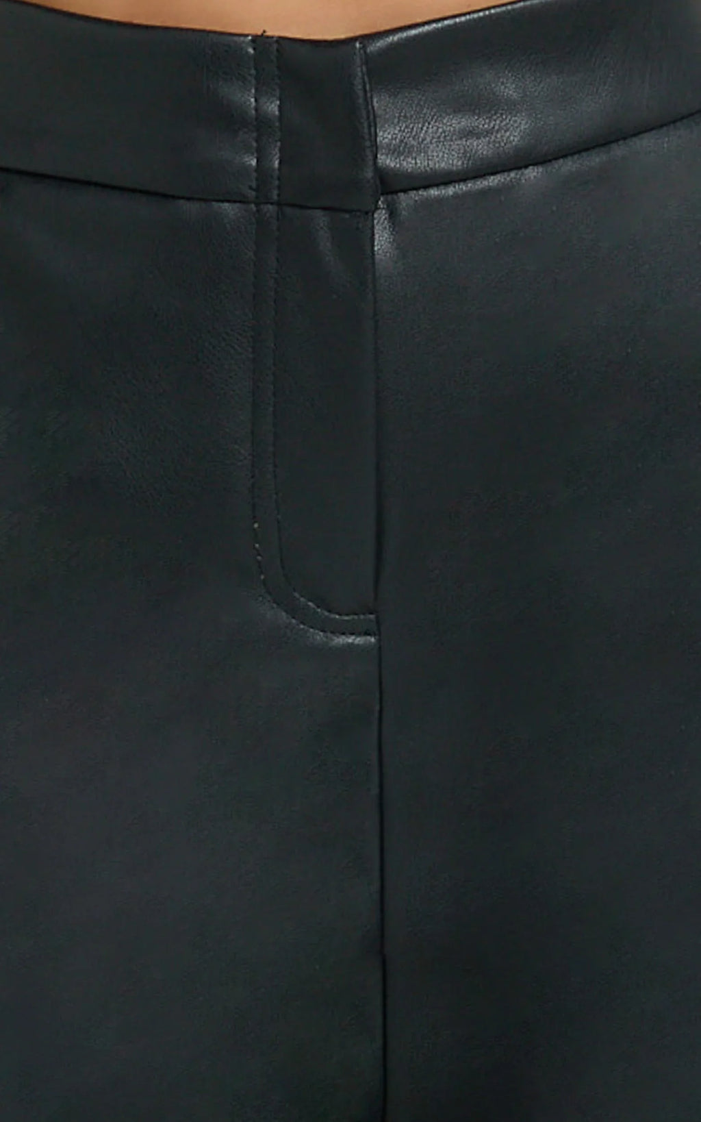 Braelyn Shorts - Faux Leather Mid Waisted Mini Shorts in Black