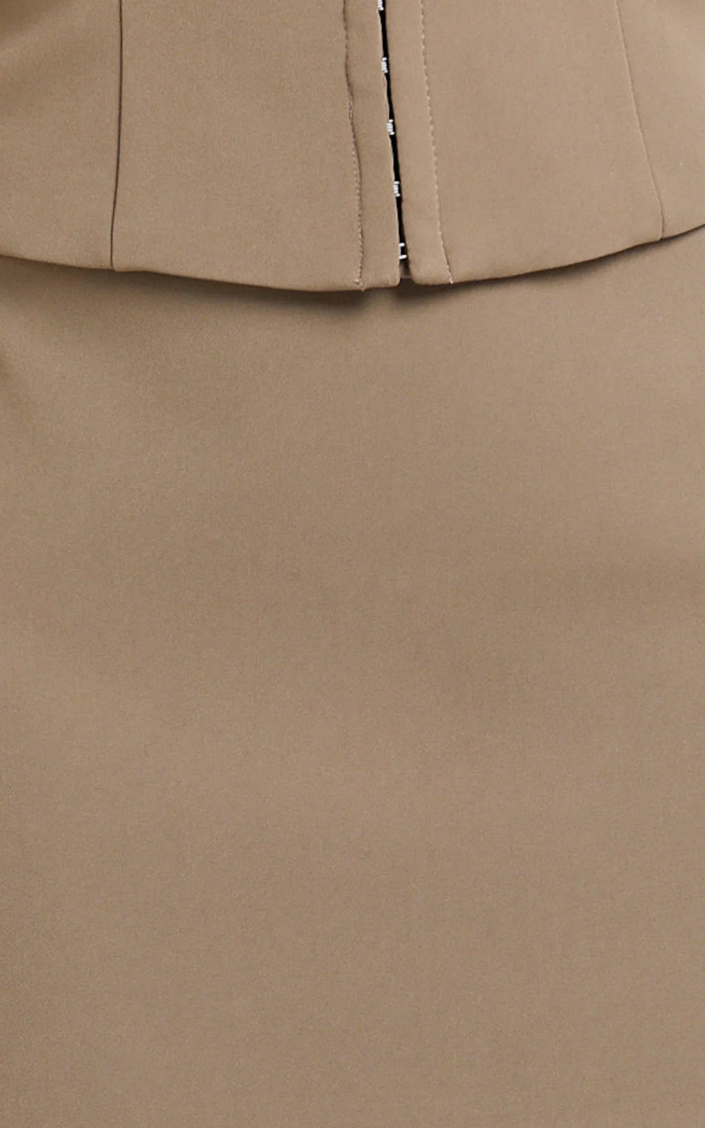 Mikey Mini Skirt - Mid Waisted Tailored A Line Skirt in Mocha
