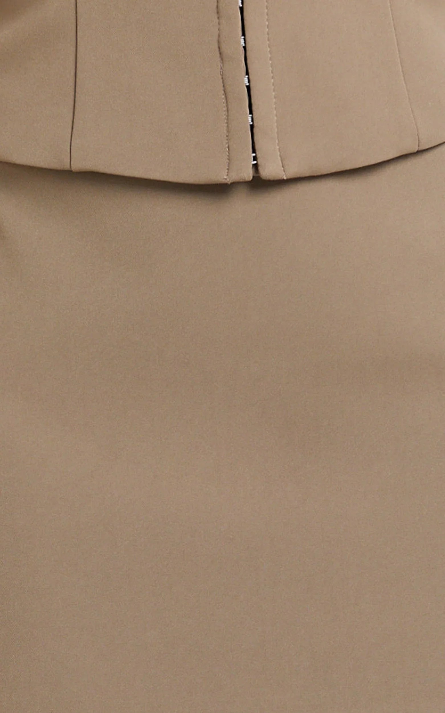 Mikey Mini Skirt - Mid Waisted Tailored A Line Skirt in Mocha