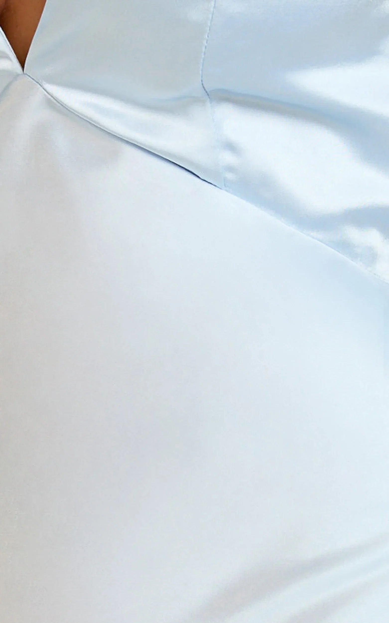 Quincy Maxi Dress - Satin Slip Dress in Sky Blue