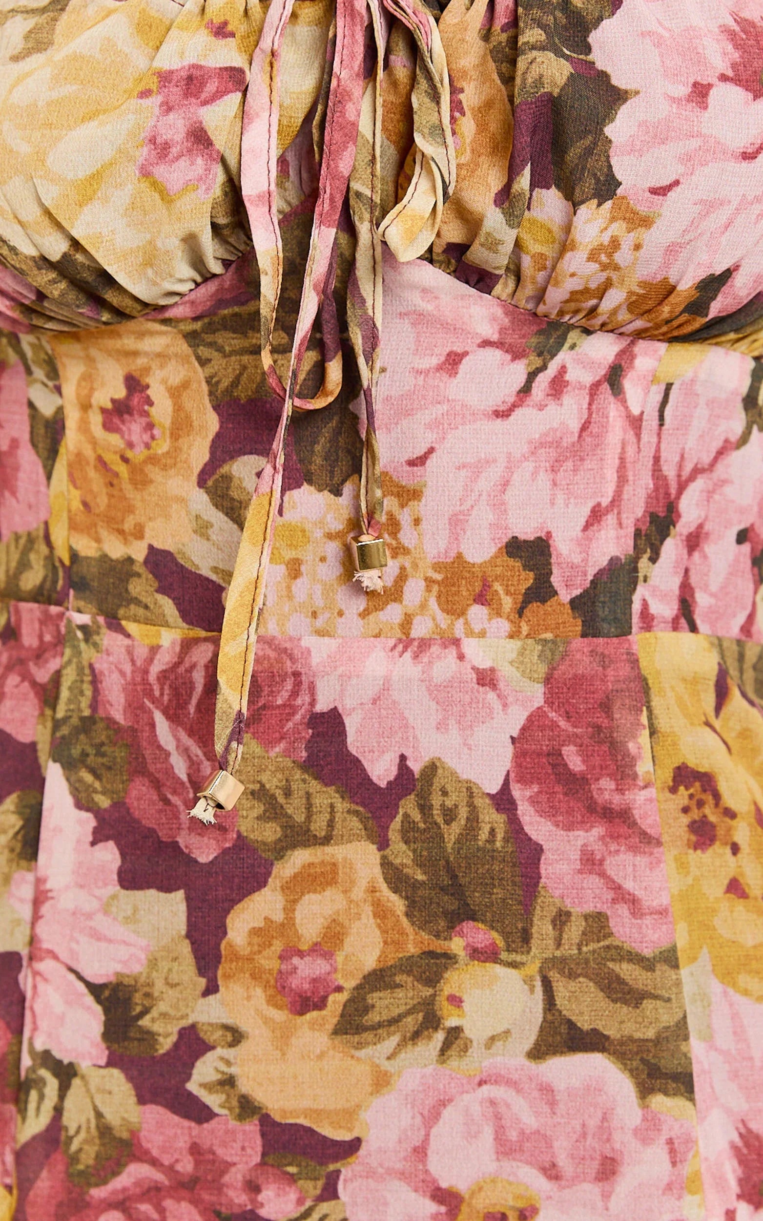 Jasalina Midi Dress - Puff Sleeve Dress in Classic Floral