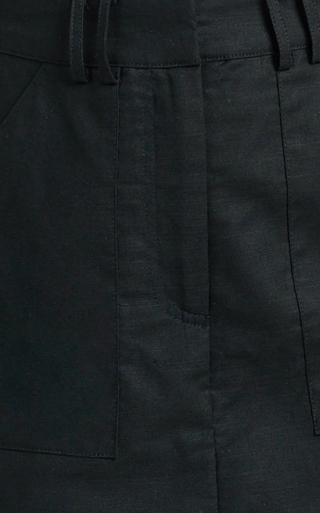 Dream Linen Blend Skort - High Waisted A Line Skort in Black