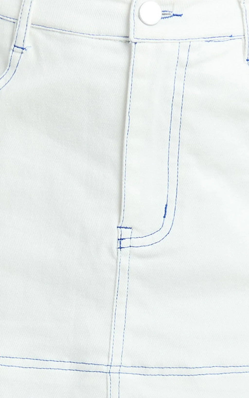 Richelle Skort - Mid Waisted Mini Skirt With Contrast Stitch Detail in Off White