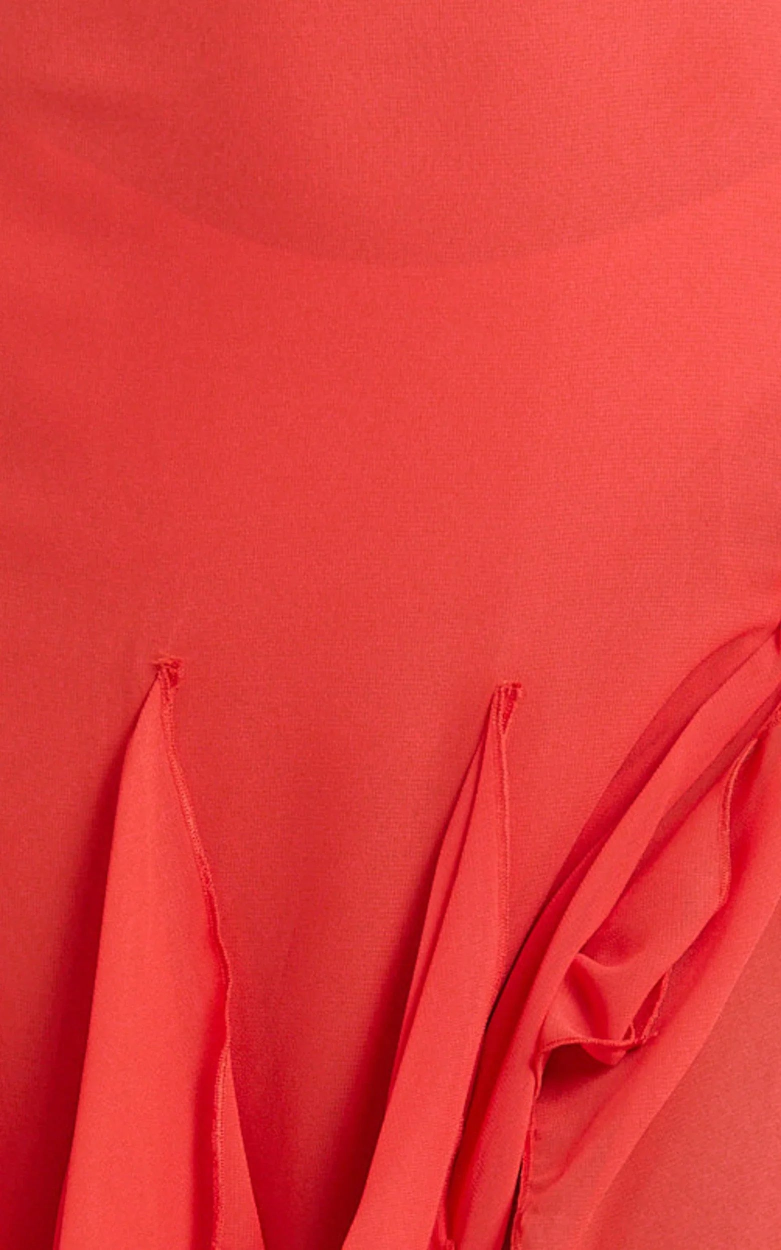 Maeve Maxi Dress - V Neck Ruffle Tier Slip Dress in Chilli