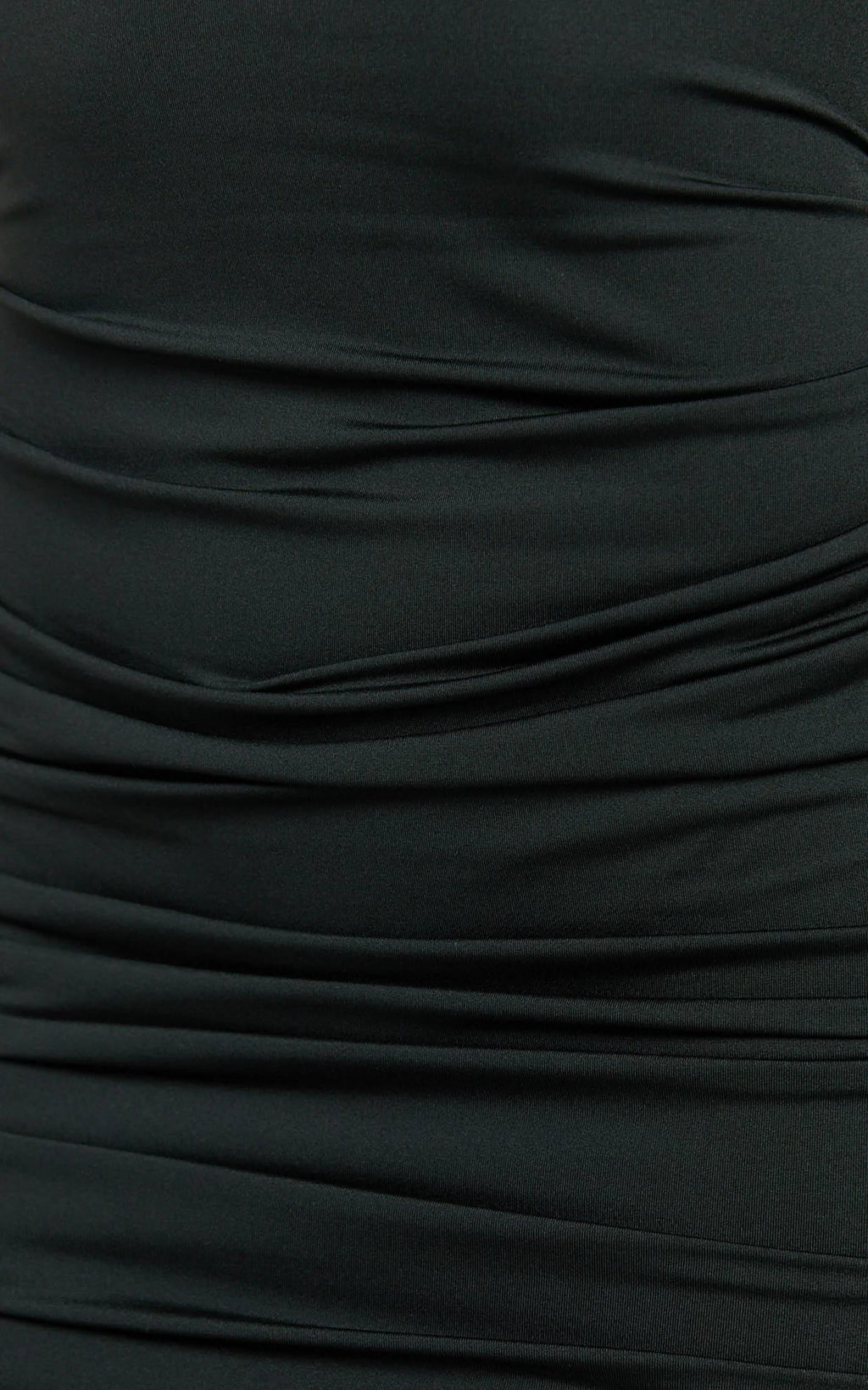 Misty Mini Dress - Wide Neckline Ruched Jersey Dress in Black