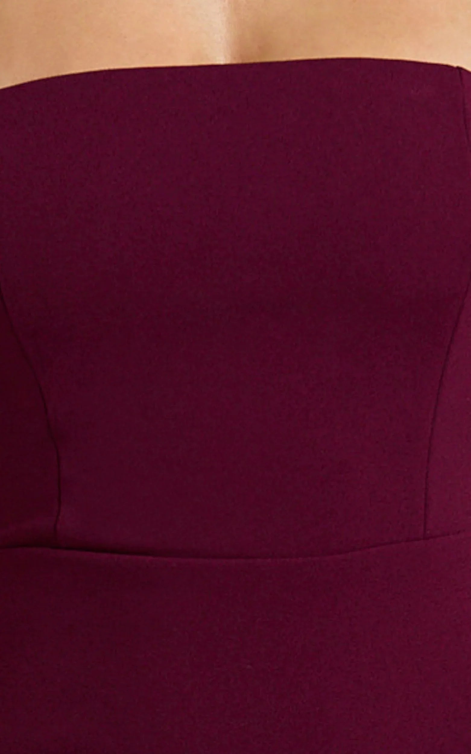 Salome Midi Dress - Halter Neck Column Dress in Wine