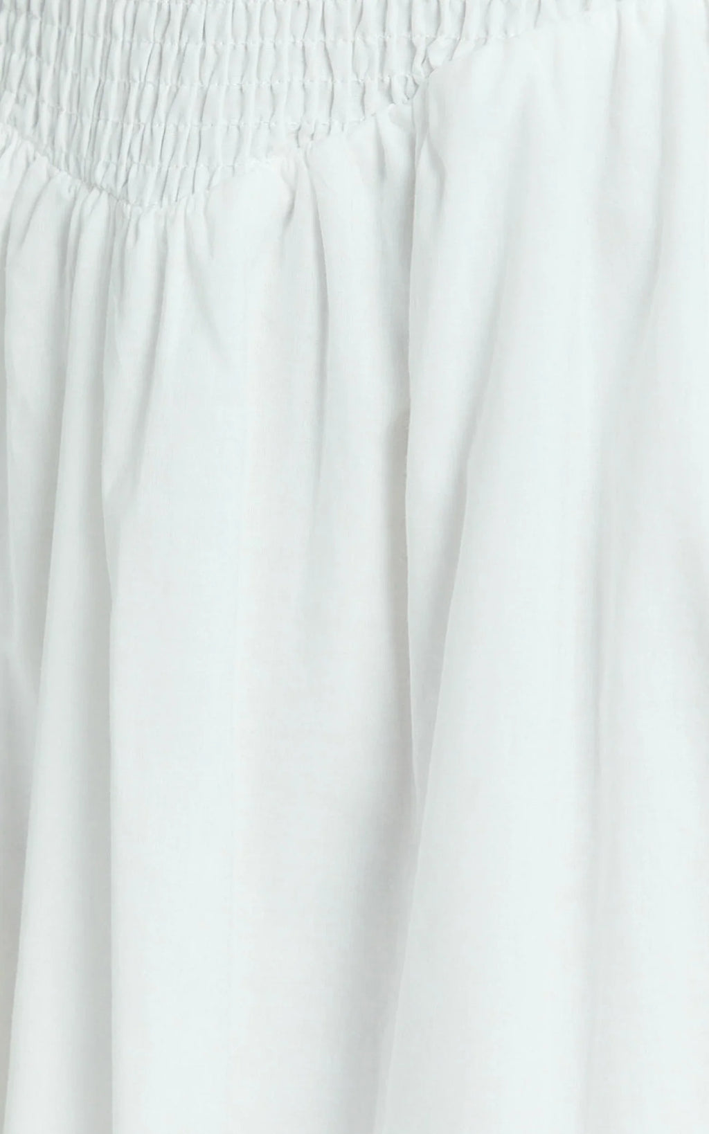 Rammy Maxi Dress - Sleeveless Shirred Dress in White