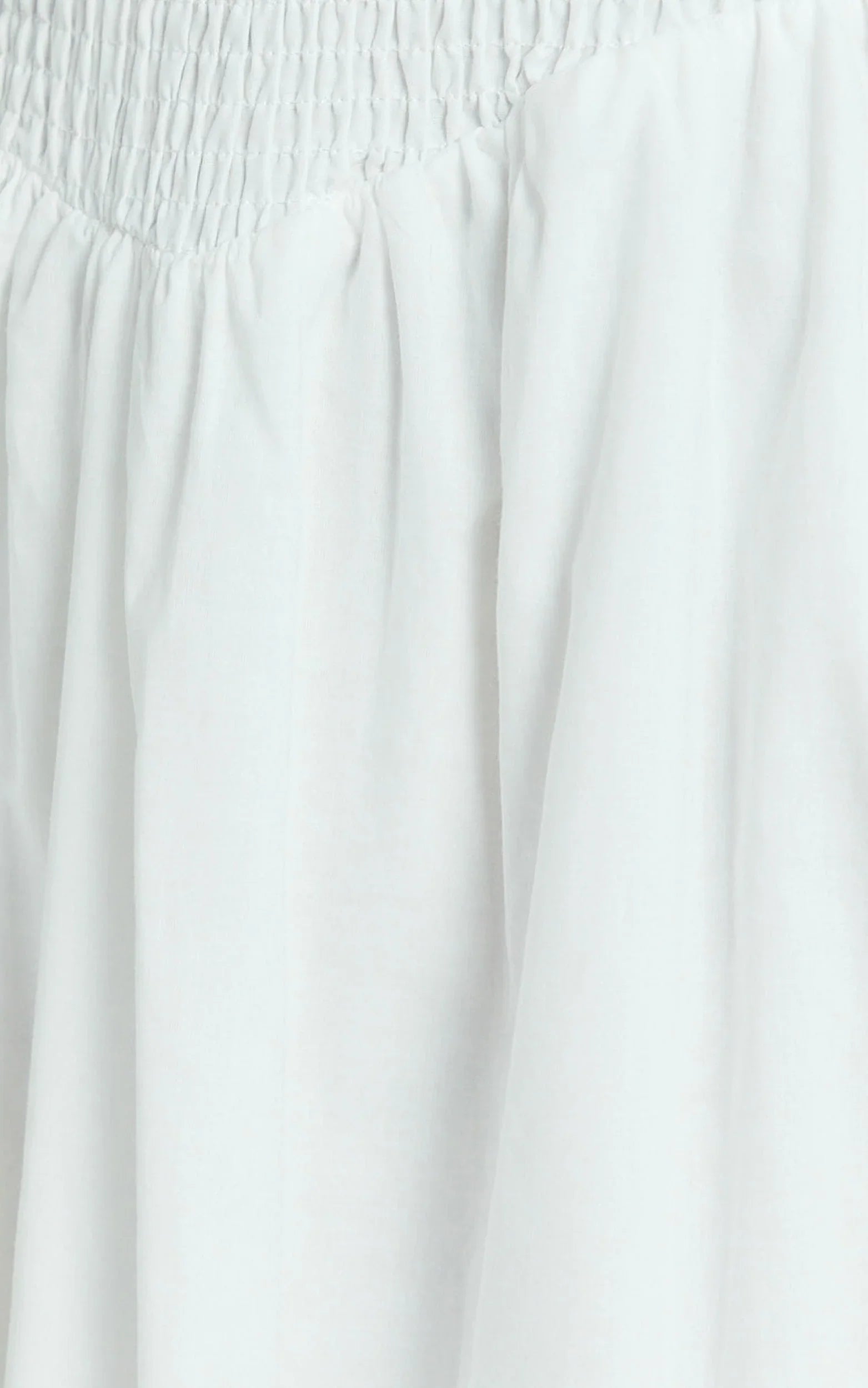 Rammy Maxi Dress - Sleeveless Shirred Dress in White