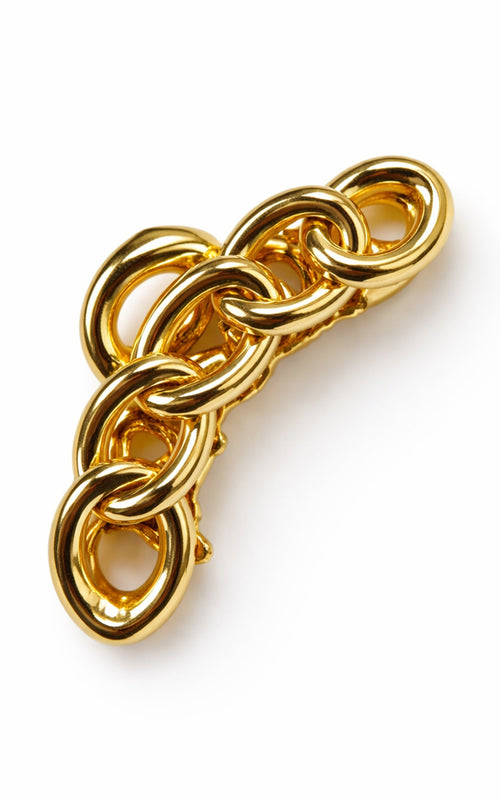 Barbara Hair Clip - Chain Detail Claw Clip in Gold