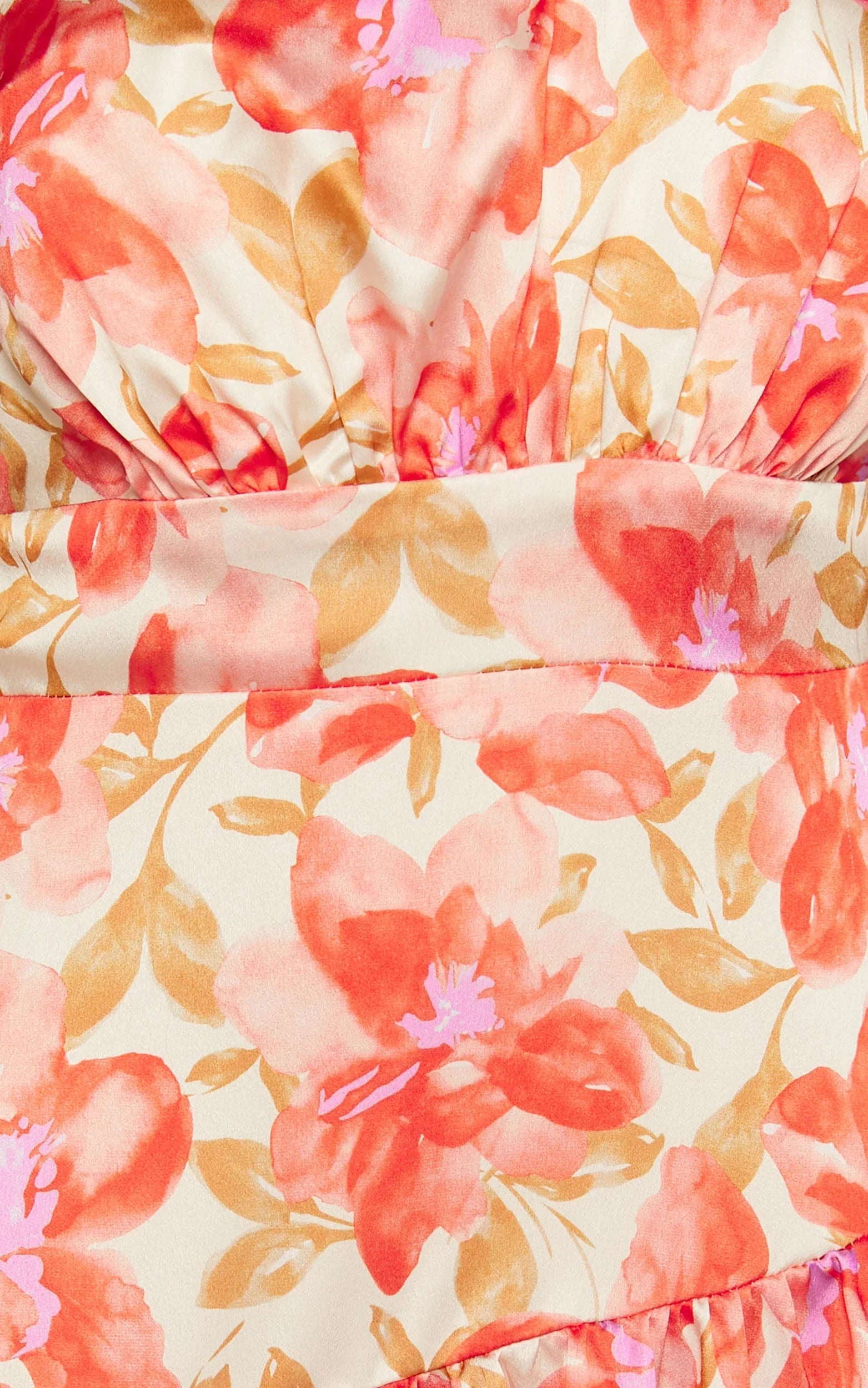 Georgine Midi Dress - One Shoulder Ruched Tiered Dress in AUTUMN FLORAL
