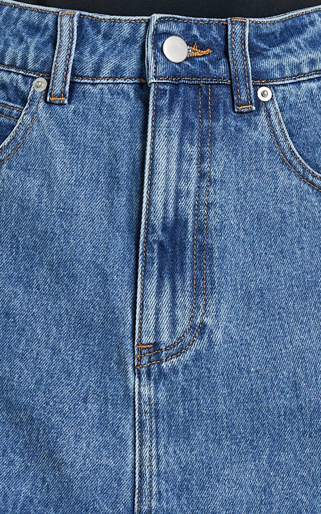 Harriet Skort - Mid Waisted Recycled Denim Skort in Mid Blue Wash