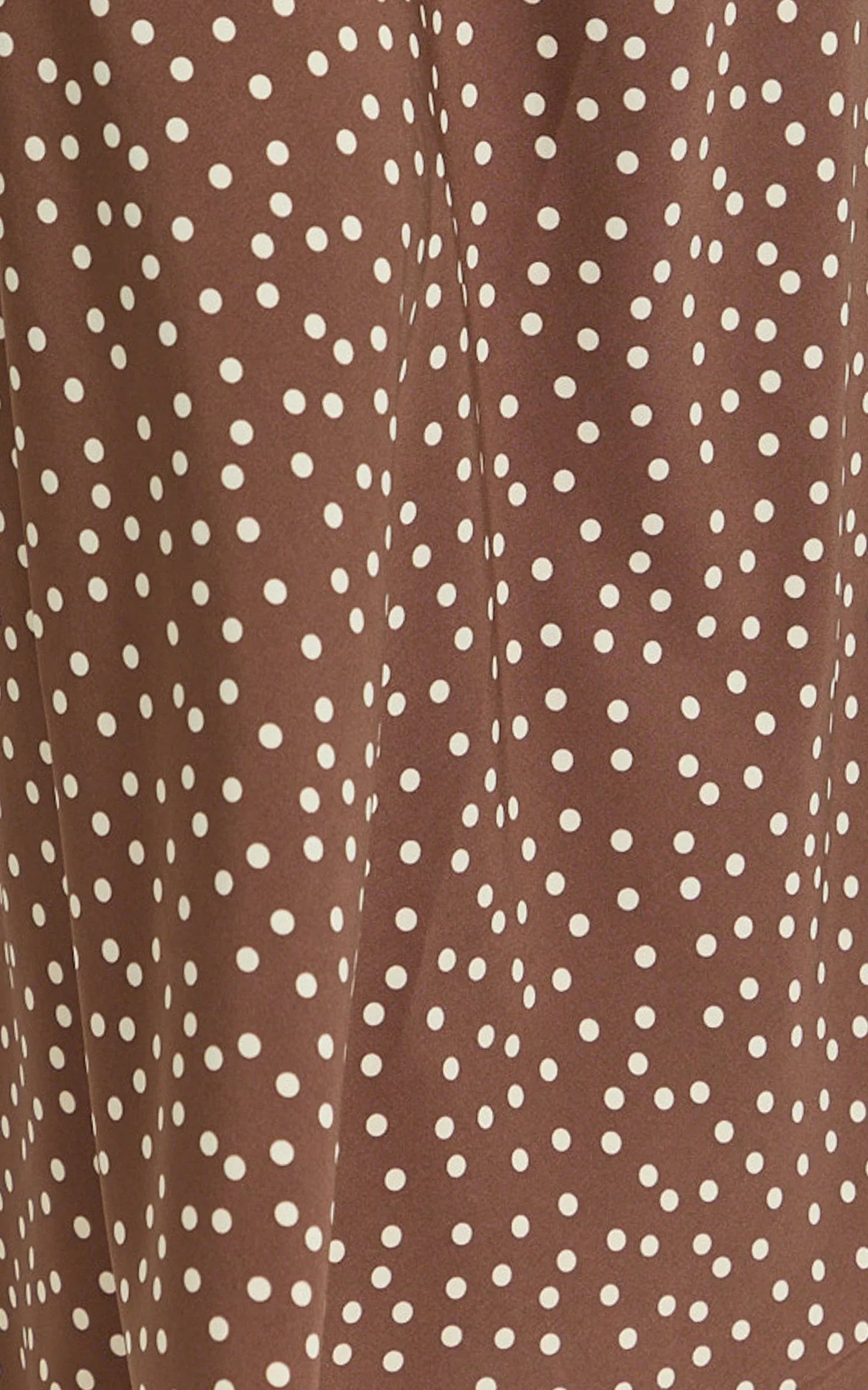 Ruby Maxi Skirt - High Waisted Bias Cut Skirt in Chocolate Polka Dot
