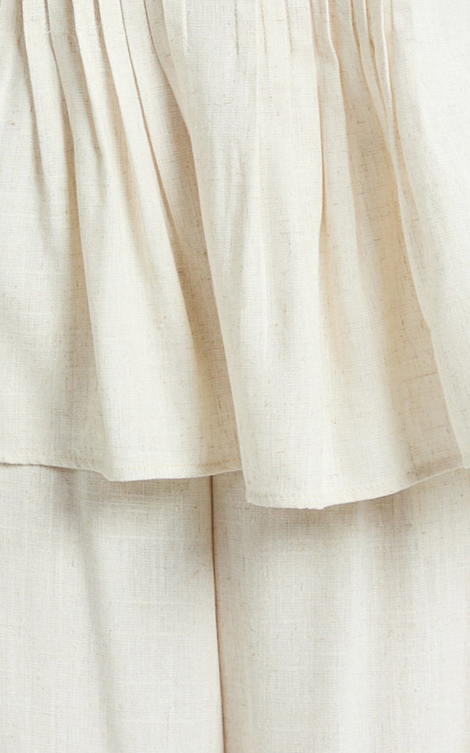 Carli Two Piece Top and Pants Set - Cotton Tube Pant Set in Cream