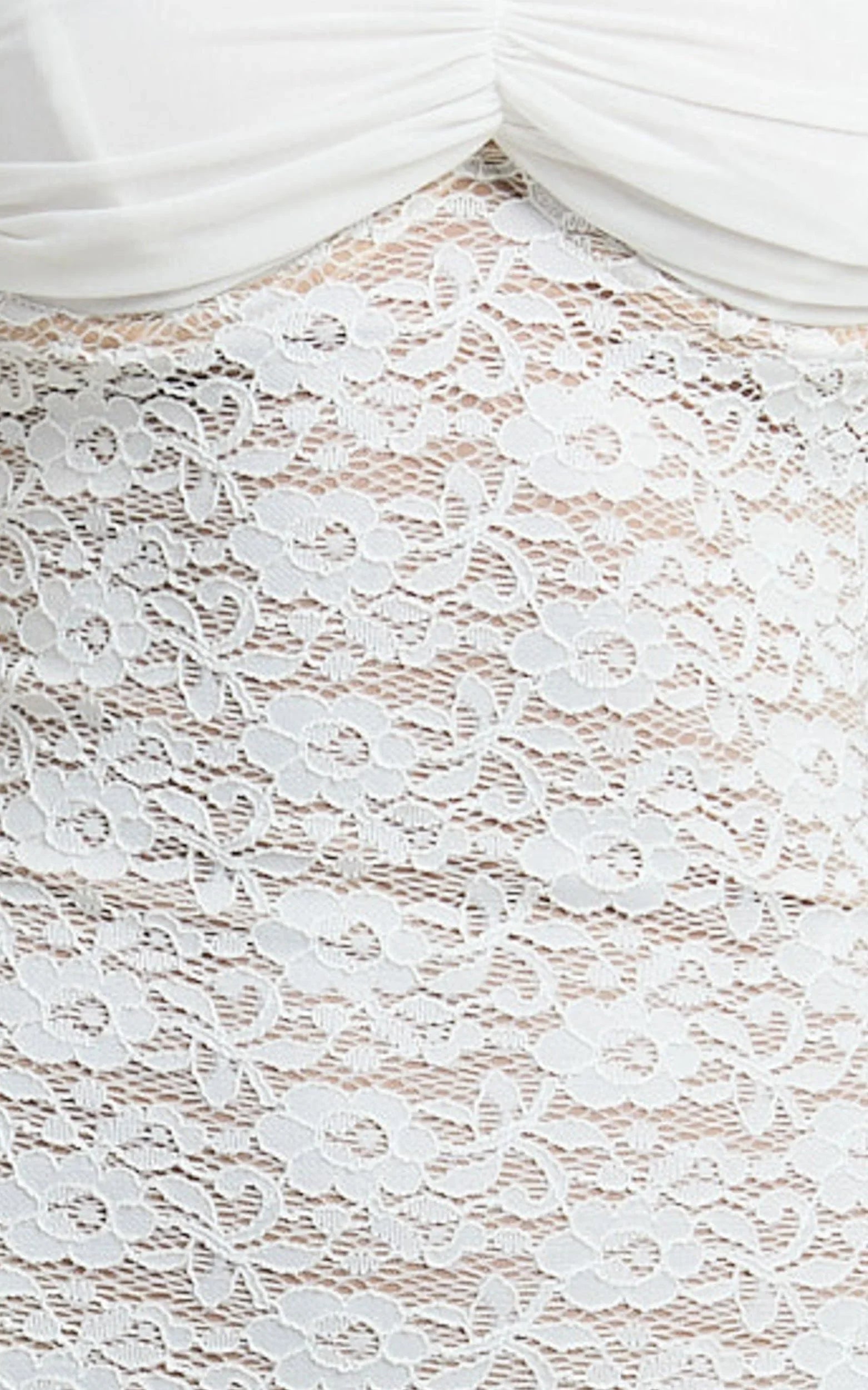 Herlyn Mini Dress - Contrast Bust Lace Bodycon Dress in White