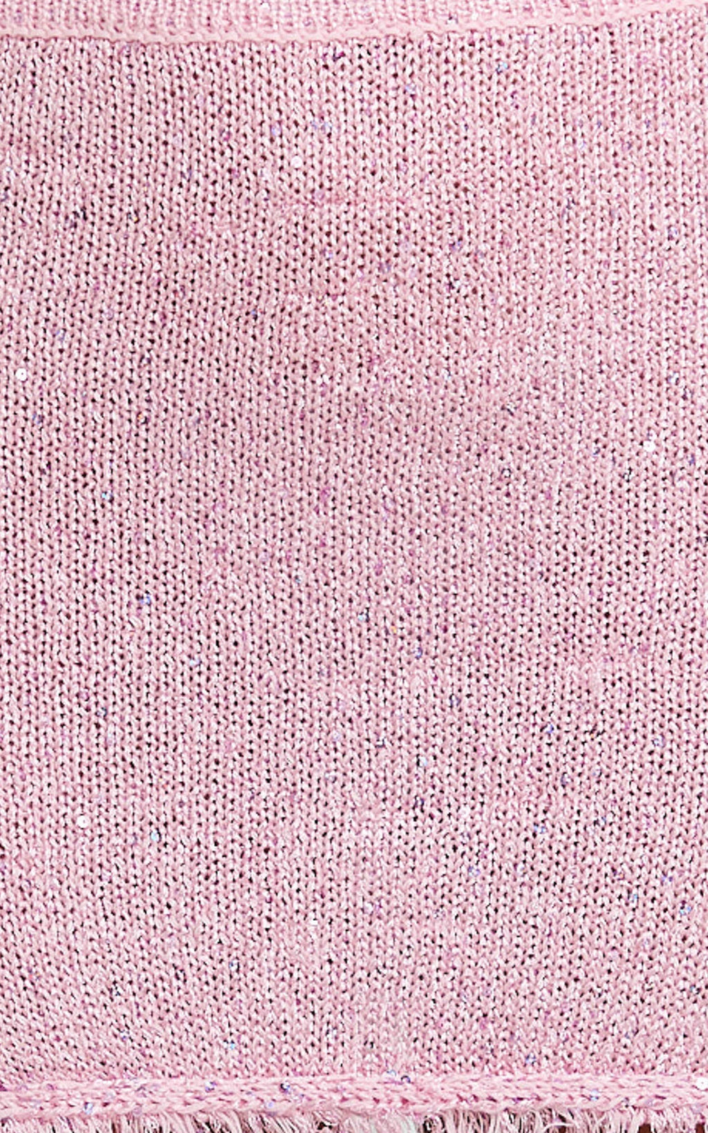 Jaden Mini Skirt - Sequin Knit Low Rise Skirt with Shell Belt in Light Pink