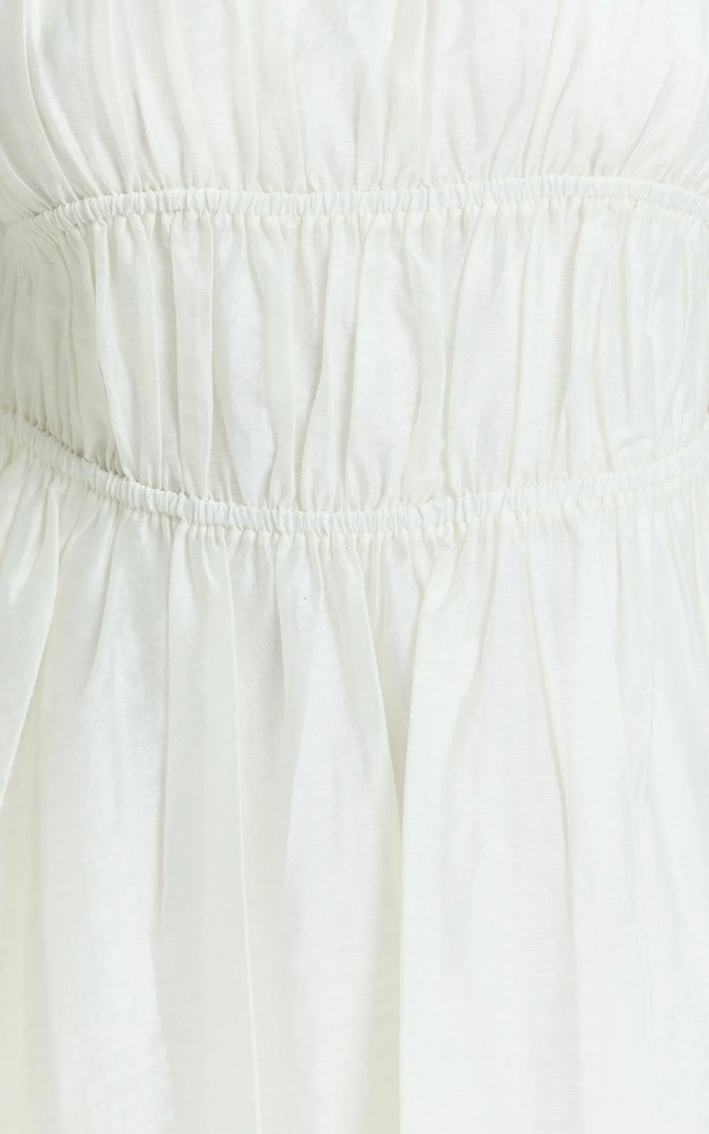 Faith Mini Dress - Sleeveless Ruched Bodice Dress in White