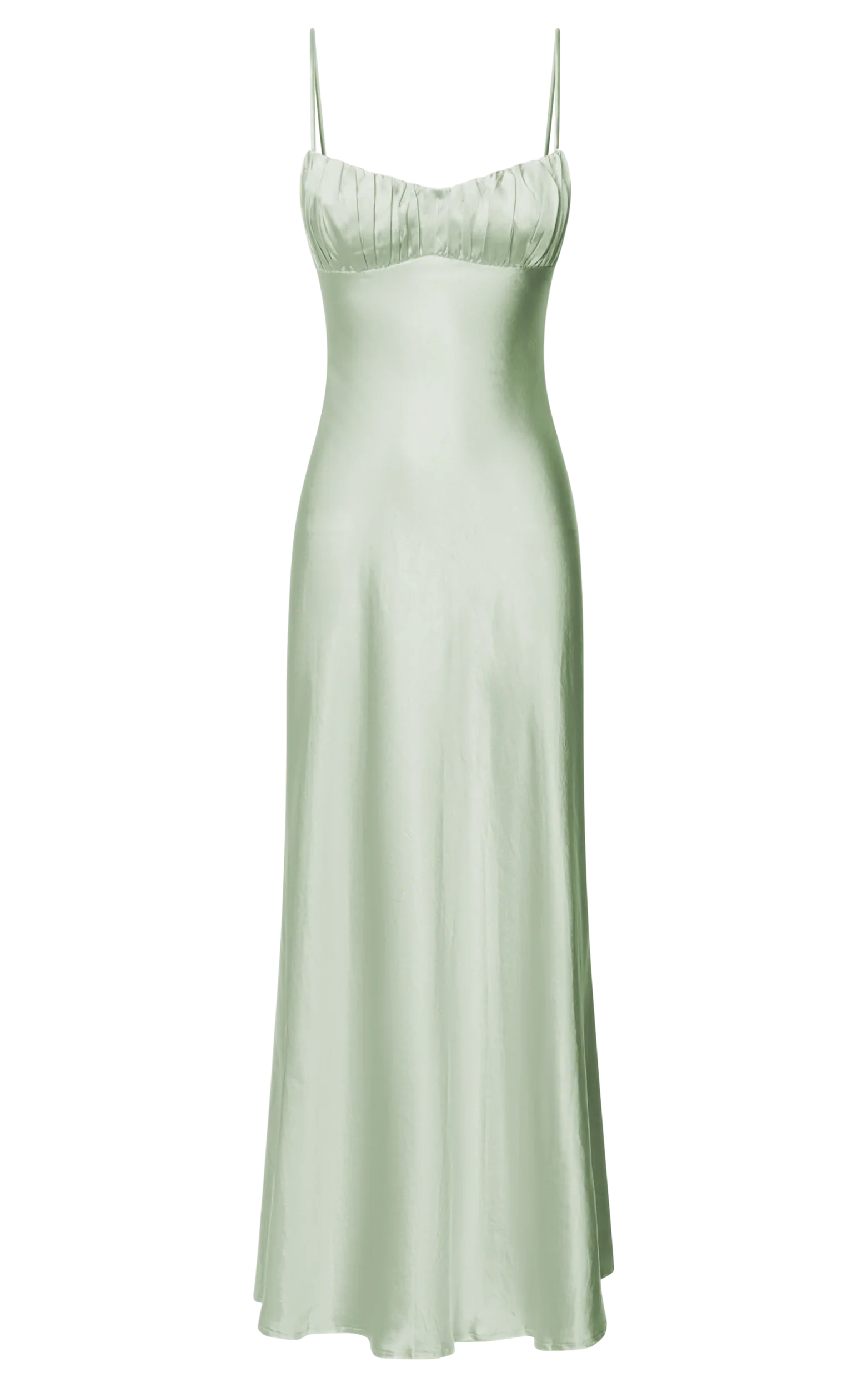 Jonalyn Midi Dress - Open Back Detailing Slip Dress in Sage