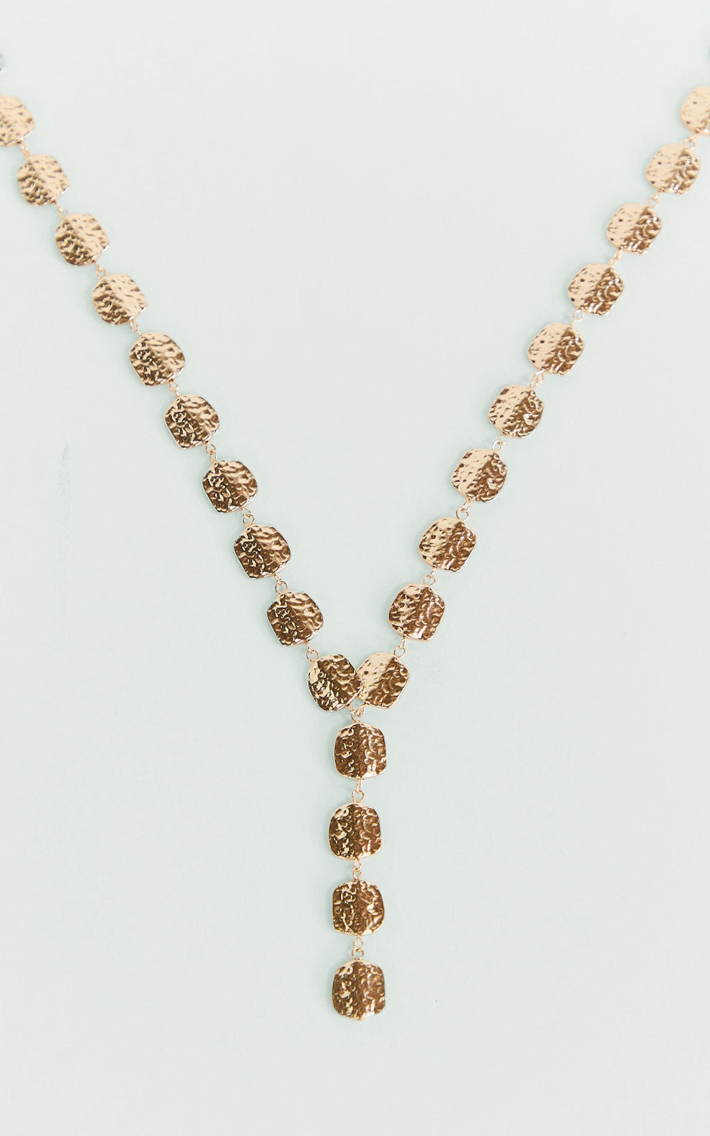 Delilah Textured Drop Necklace in Gold