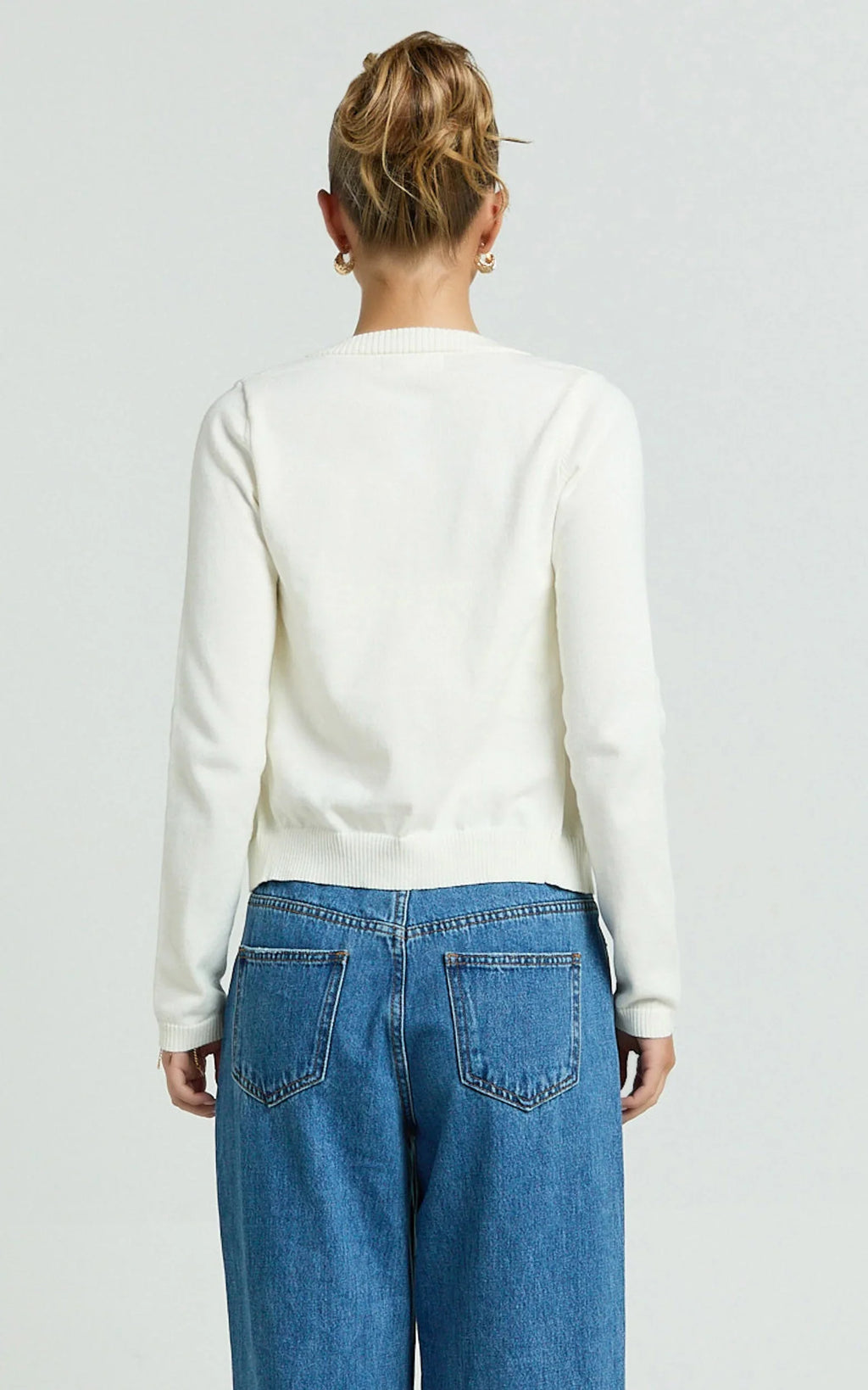 Katherine Cardigan - Long Sleeve Cardigan And Bralette Set in Cream