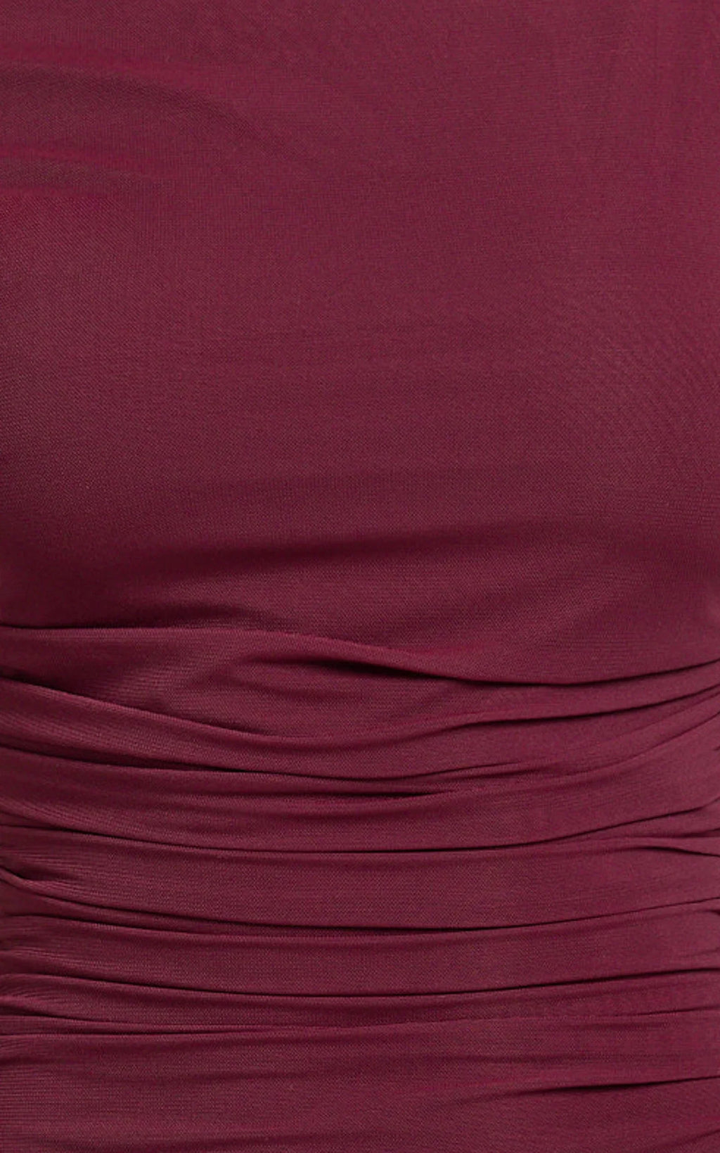 Judee Midi Dress - One Shoulder High Side Split Dress in Wine