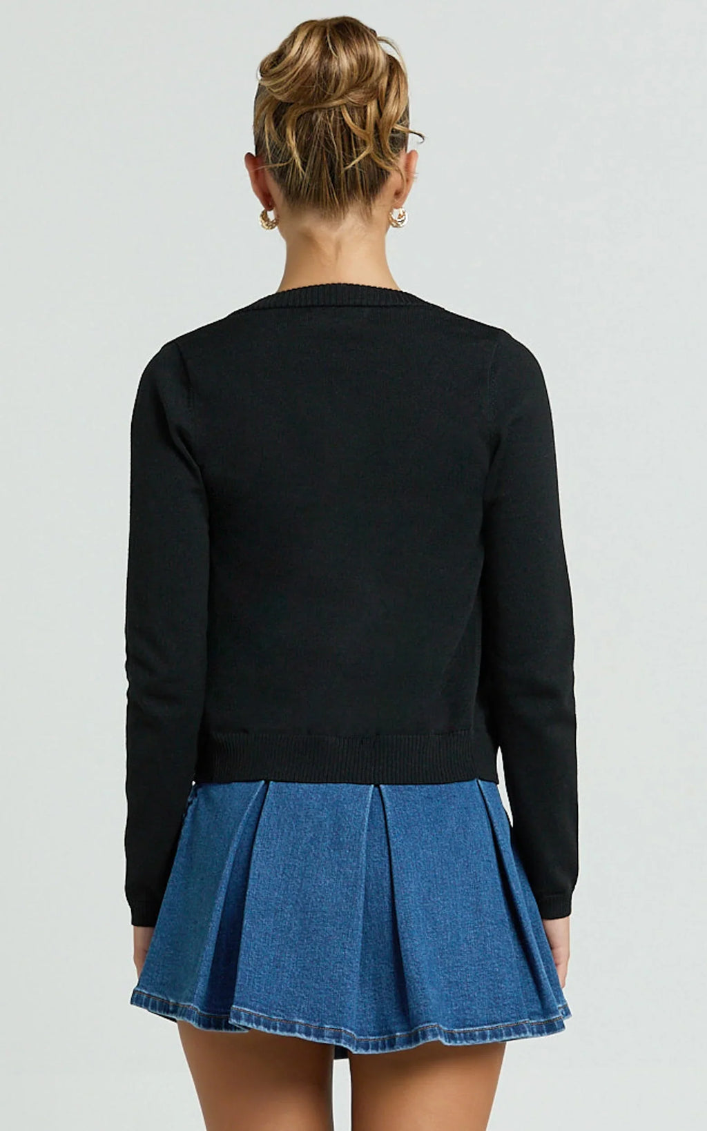 Katherine Cardigan - Long Sleeve Cardigan And Bralette Set in Black