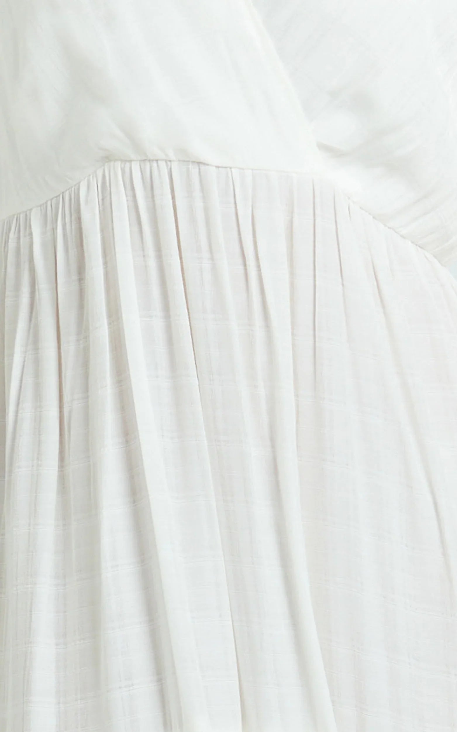 Cryzel Midi Dress - Flutter Sleeve Tiered Dress in White