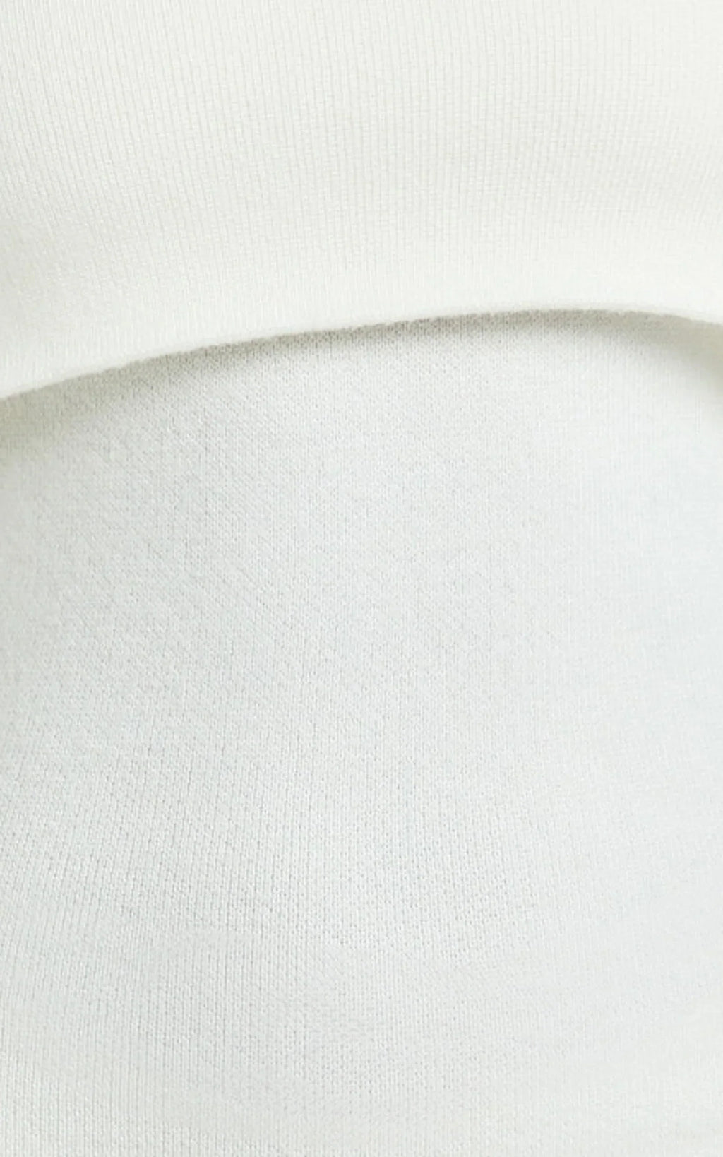 Karina Midi Dress - Long Sleeve Folded Off Shoulder Asymmetric Dress in Cream