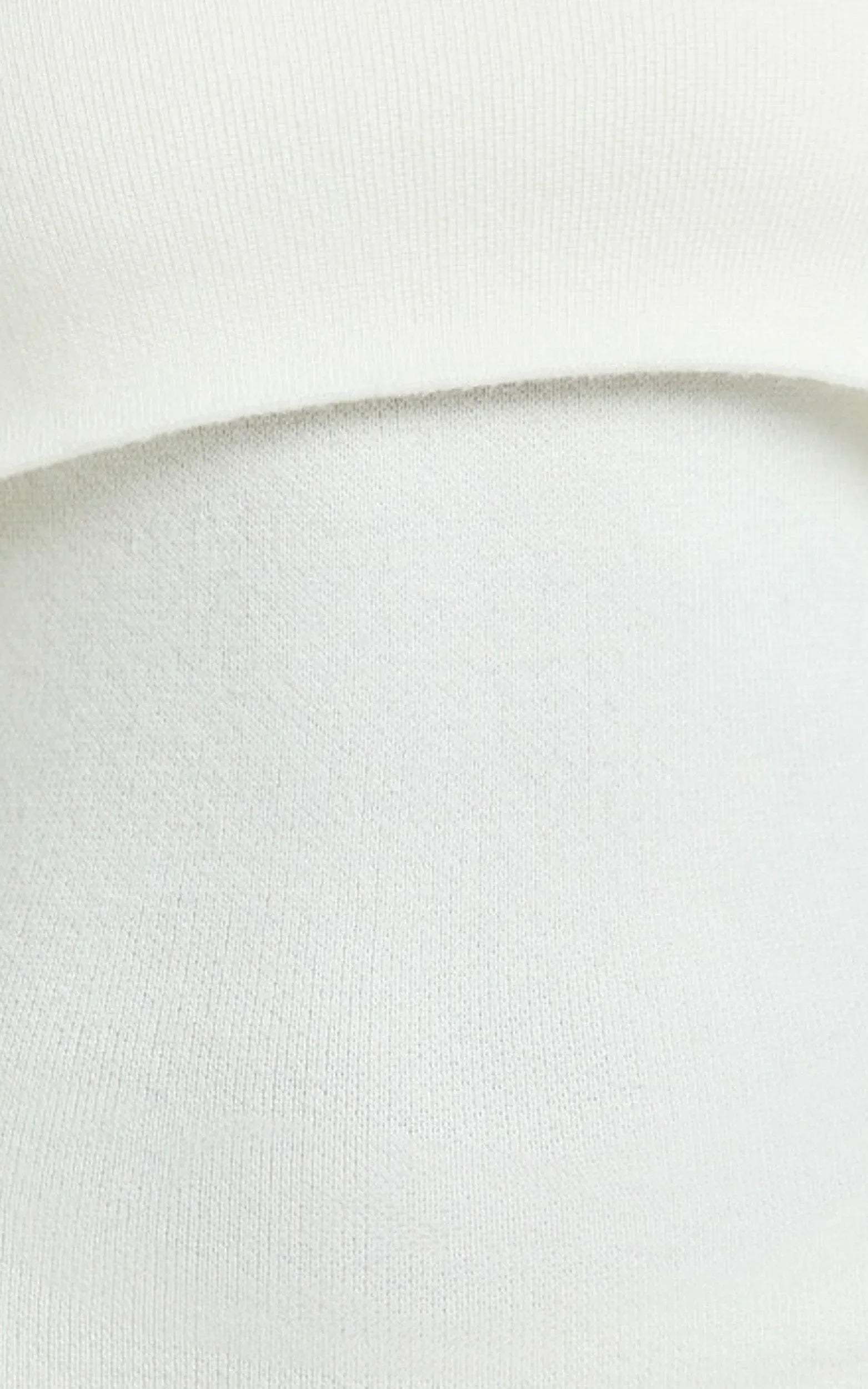Karina Midi Dress - Long Sleeve Folded Off Shoulder Asymmetric Dress in Cream