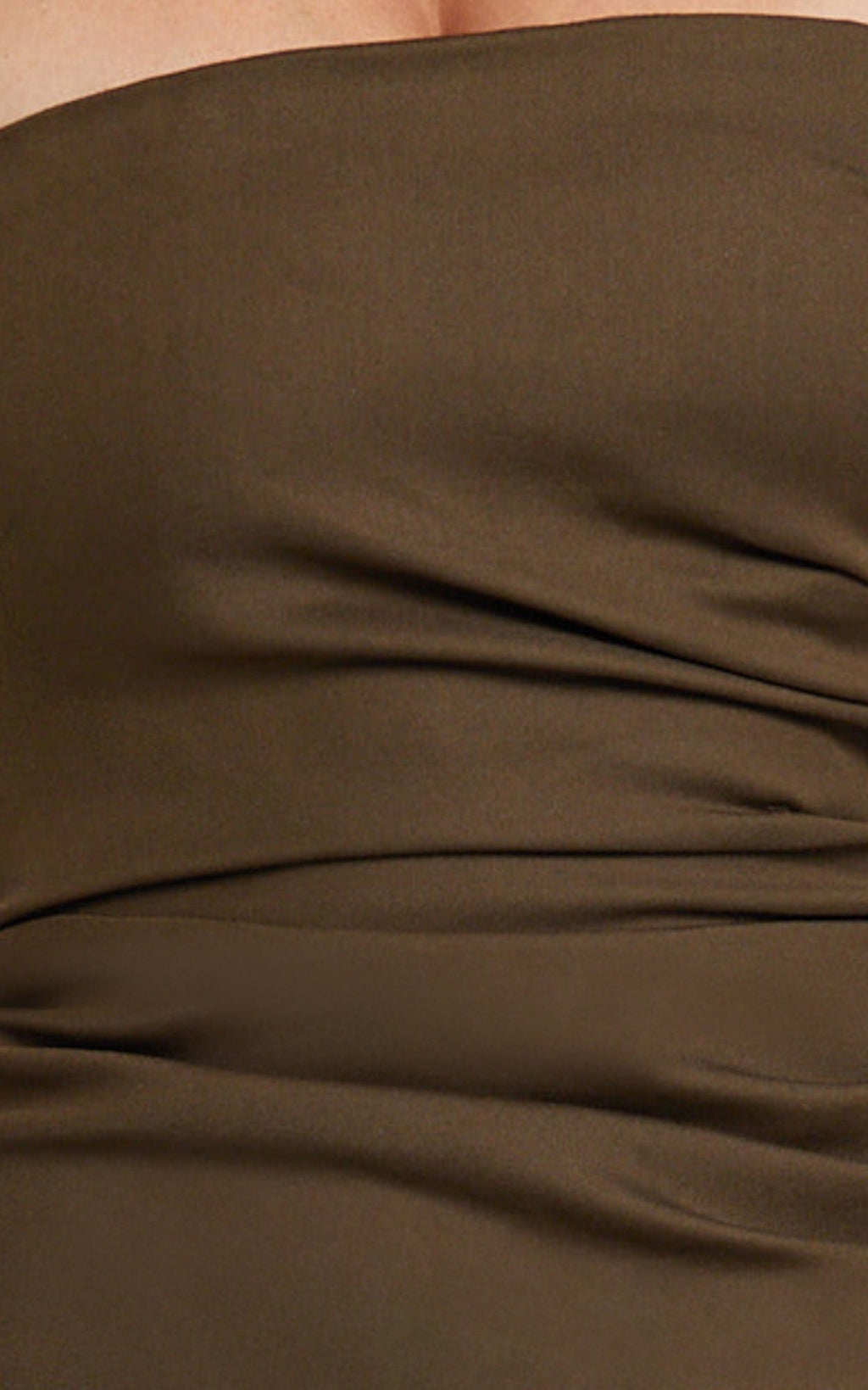 Jamie Maxi Dress - Strapless Ruched Fitted Column Dress in Chocolate