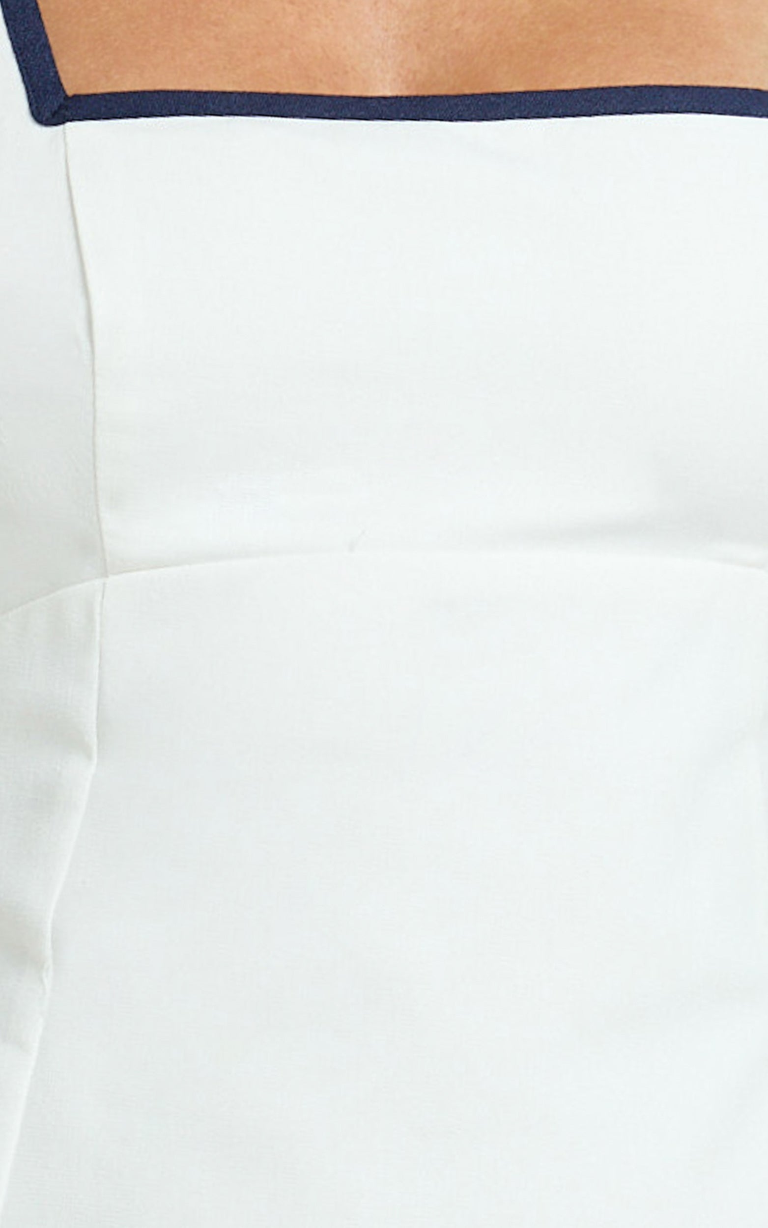 Julian Mini Dress - Square Neck Tie Back A Line Mini Dress in Off White