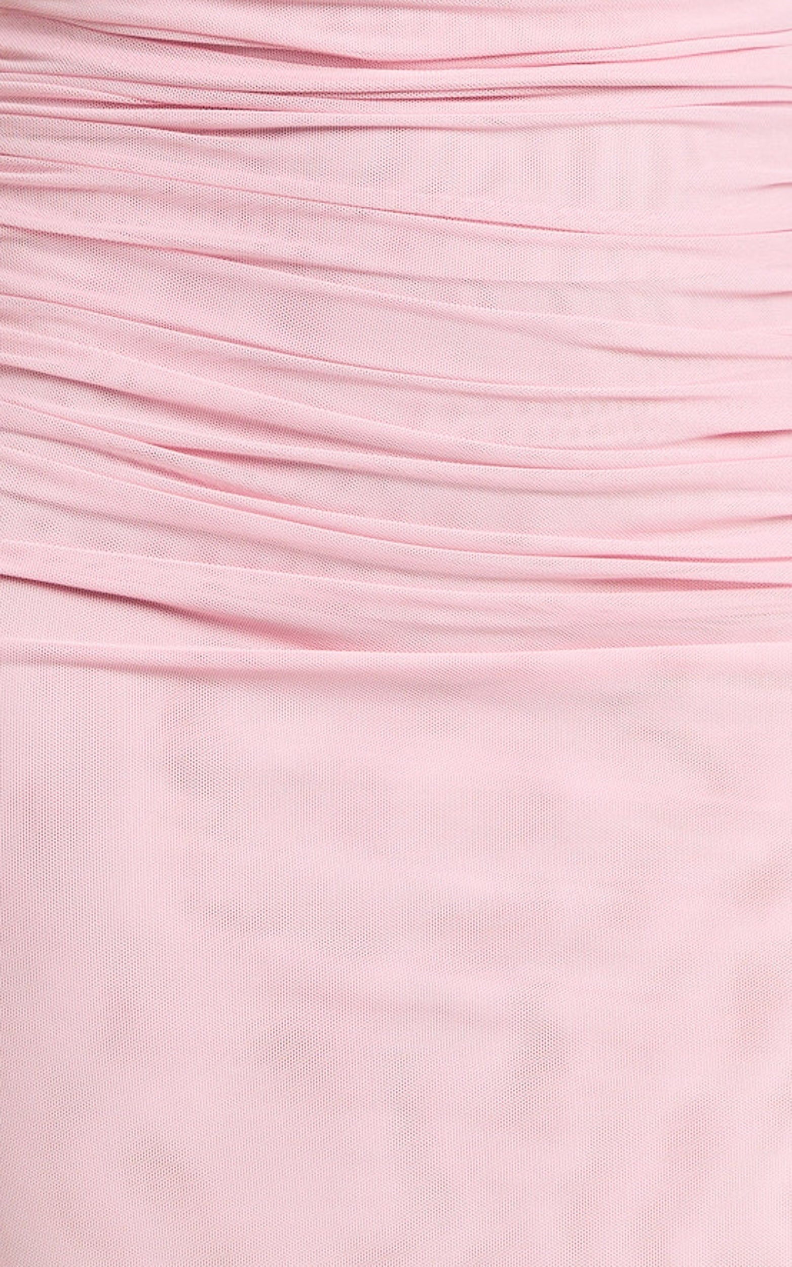 Larson Maxi Dress - Asymmetric Tie Neck Column Dress in Pink